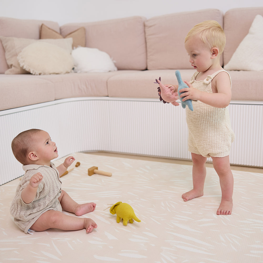 Large Foam Play Mat - Blush Stripe/Breeze