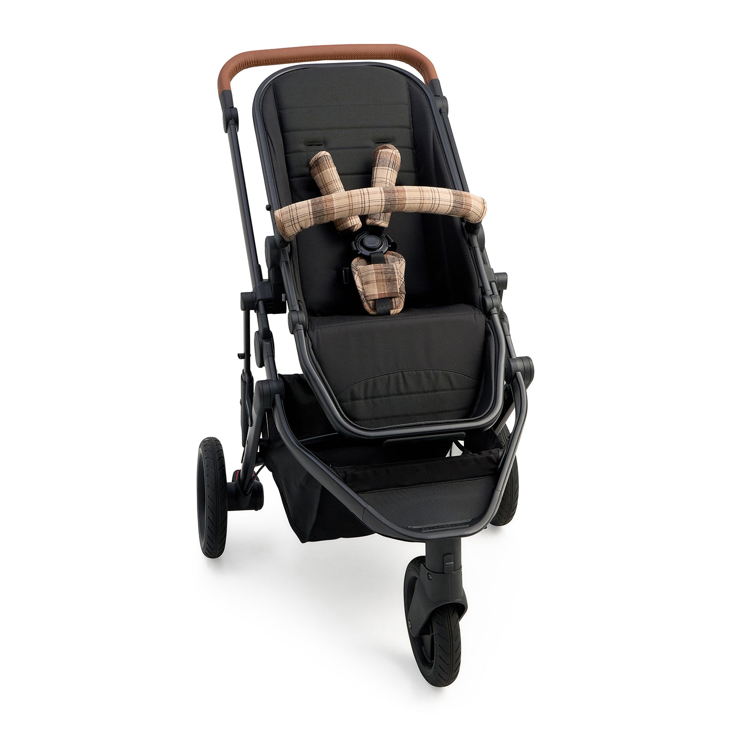 Chocolate Check Pram Harness Cover Set