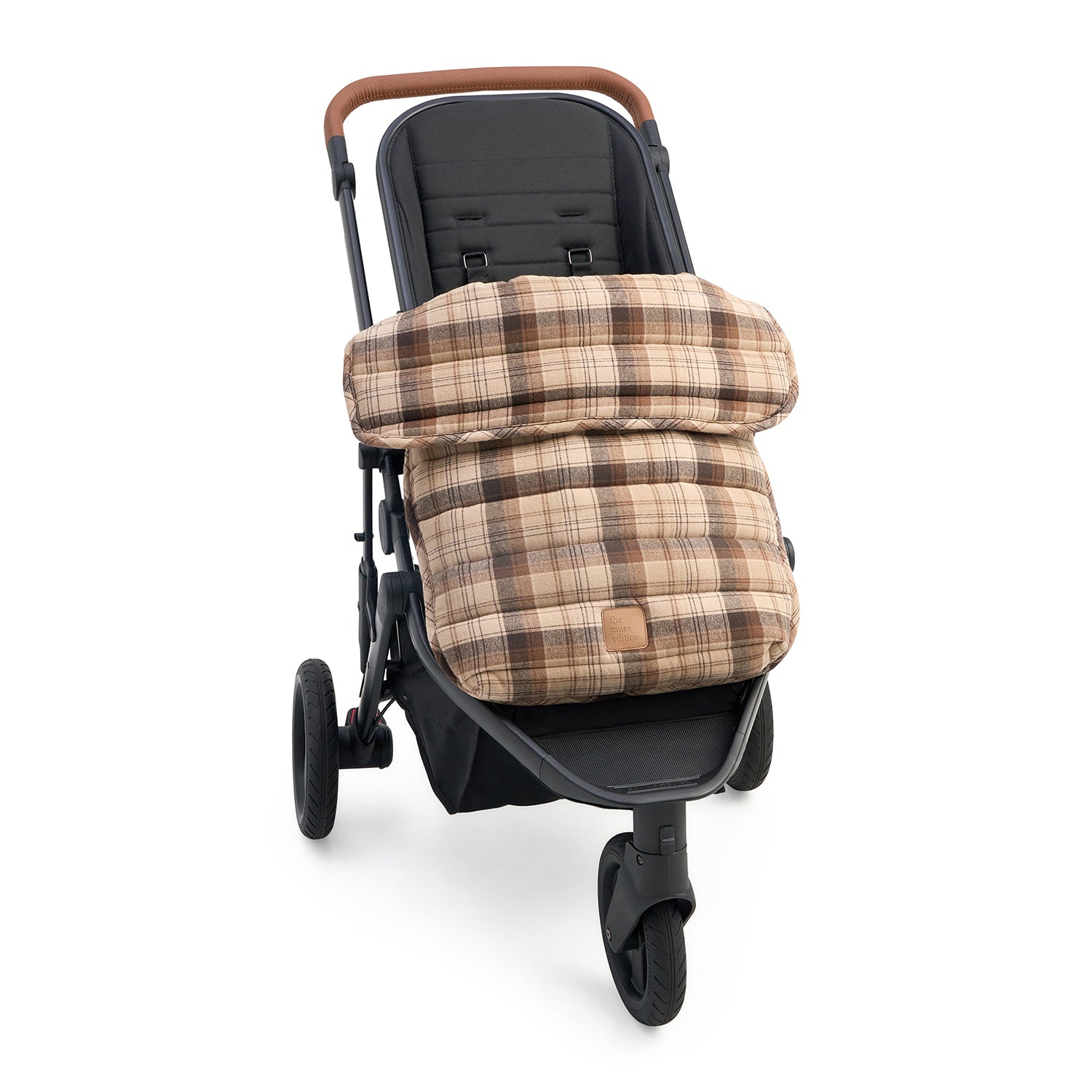 Chocolate Check Pram Cosy
