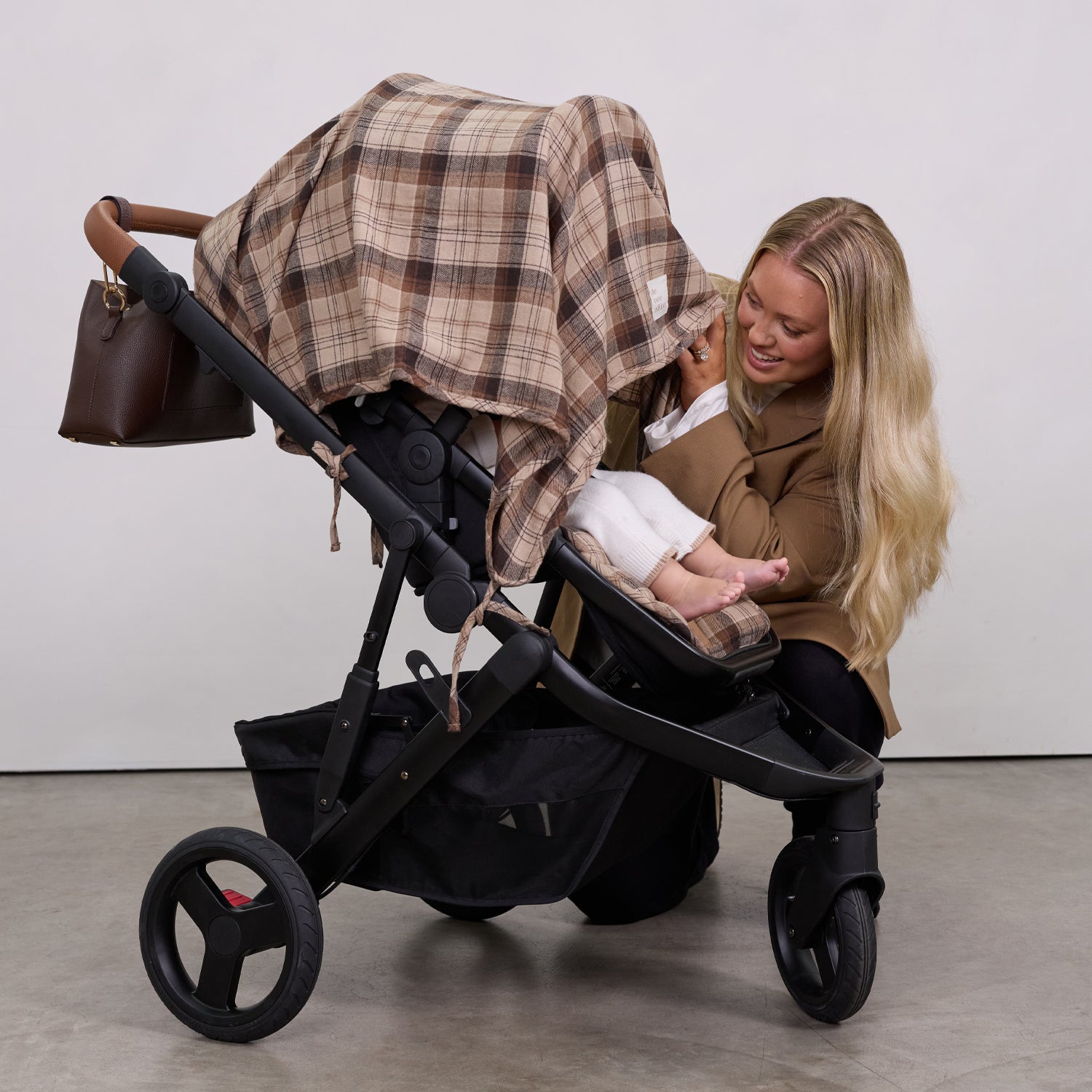 Chocolate Check Baby Blanket