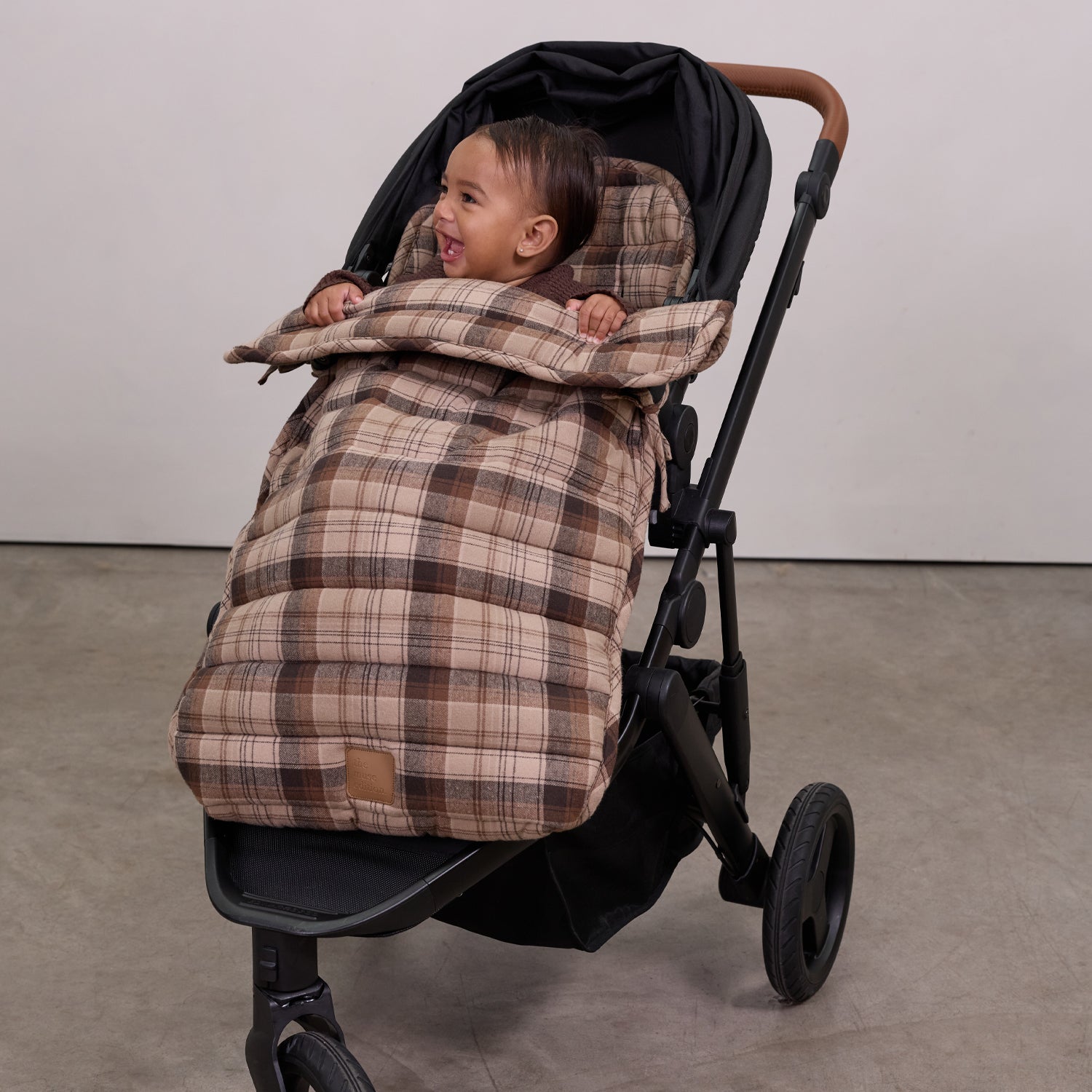 Chocolate Check Pram Cosy