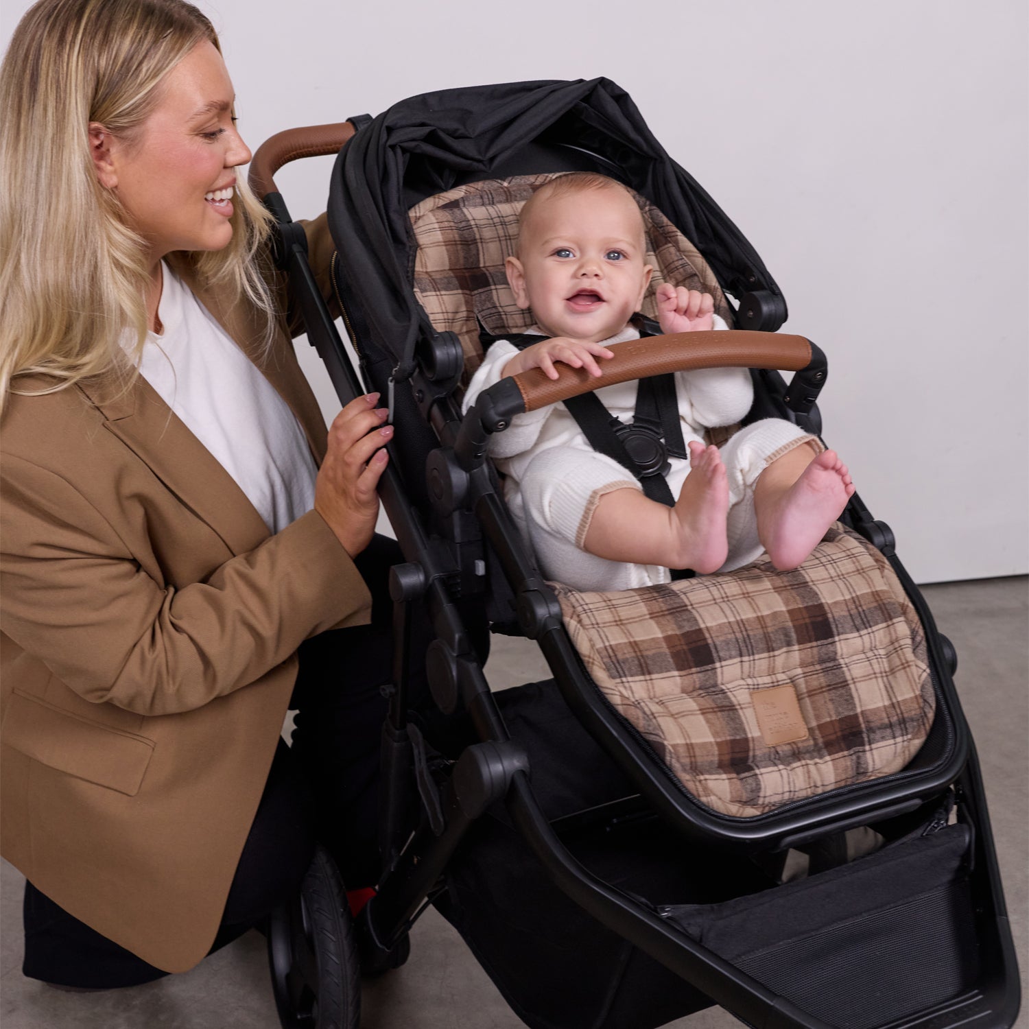 Chocolate Check Universal Pram Liner