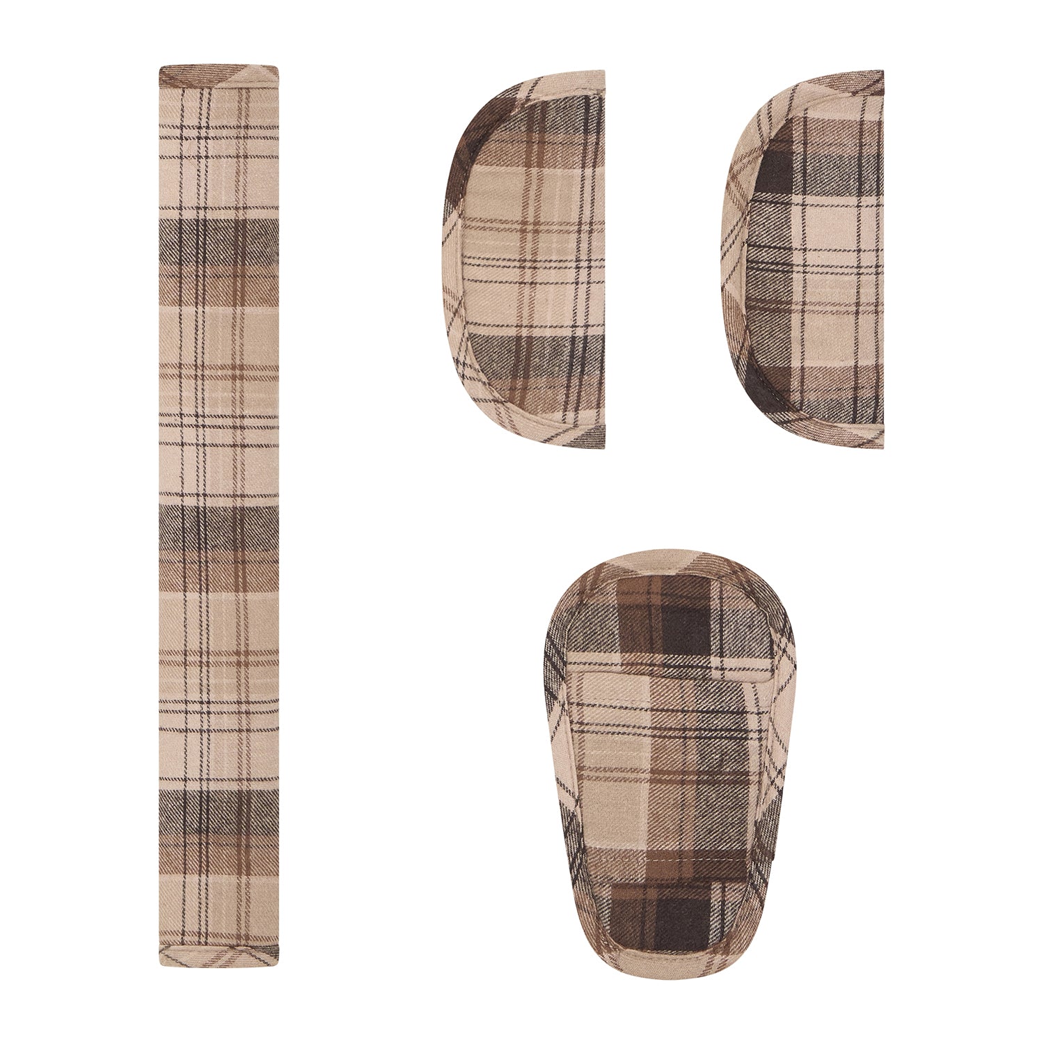 Chocolate Check Pram Harness Cover Set