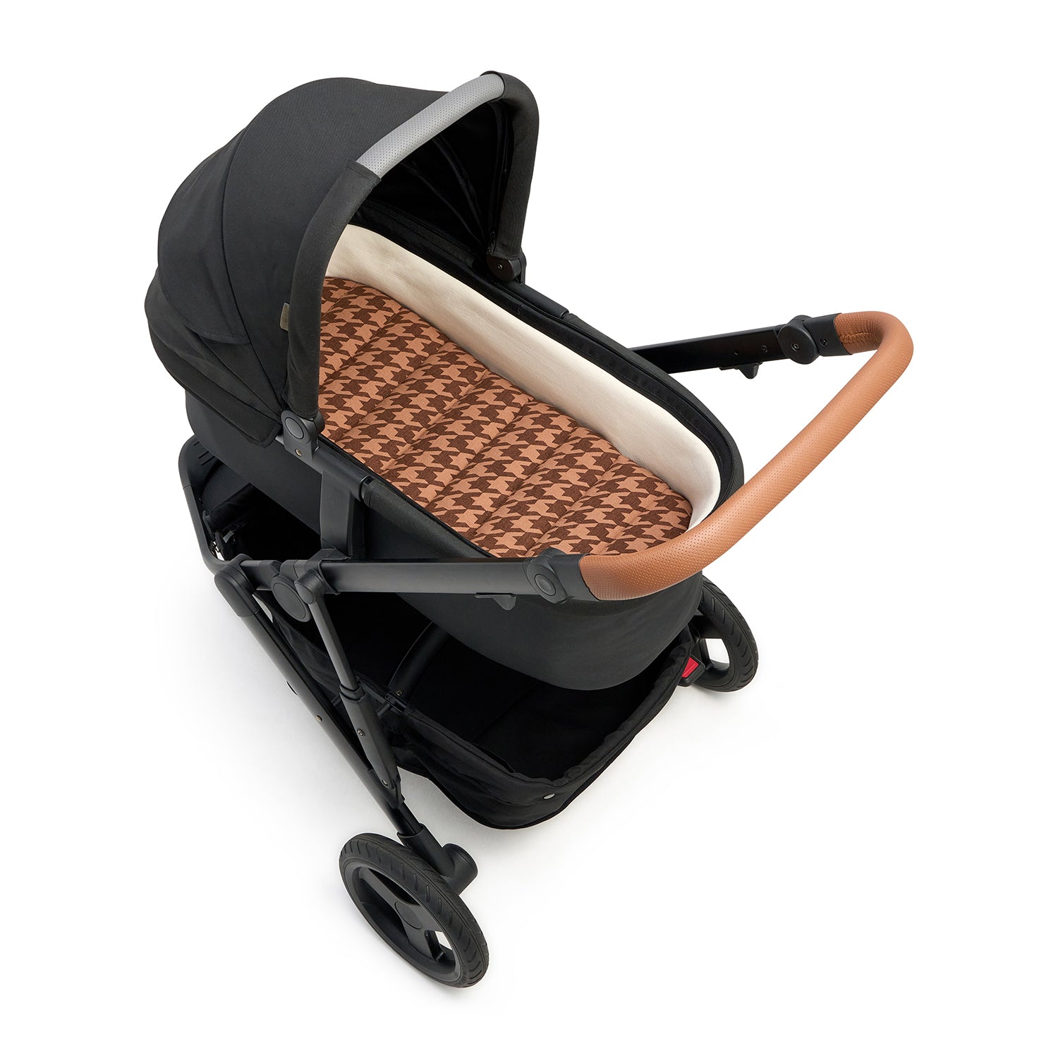 Cocoa Houndstooth Universal Linen Bassinet Liner