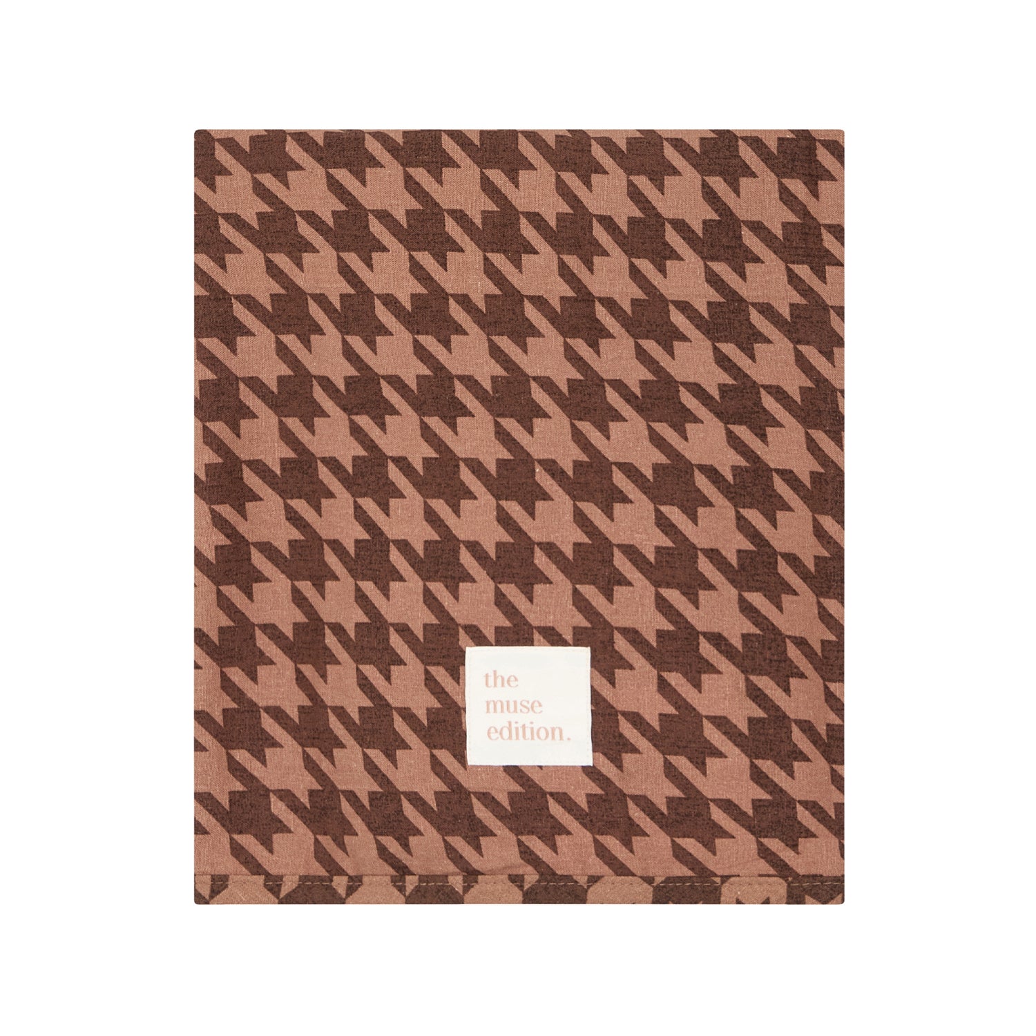 Cocoa Houndstooth Linen Baby Blanket