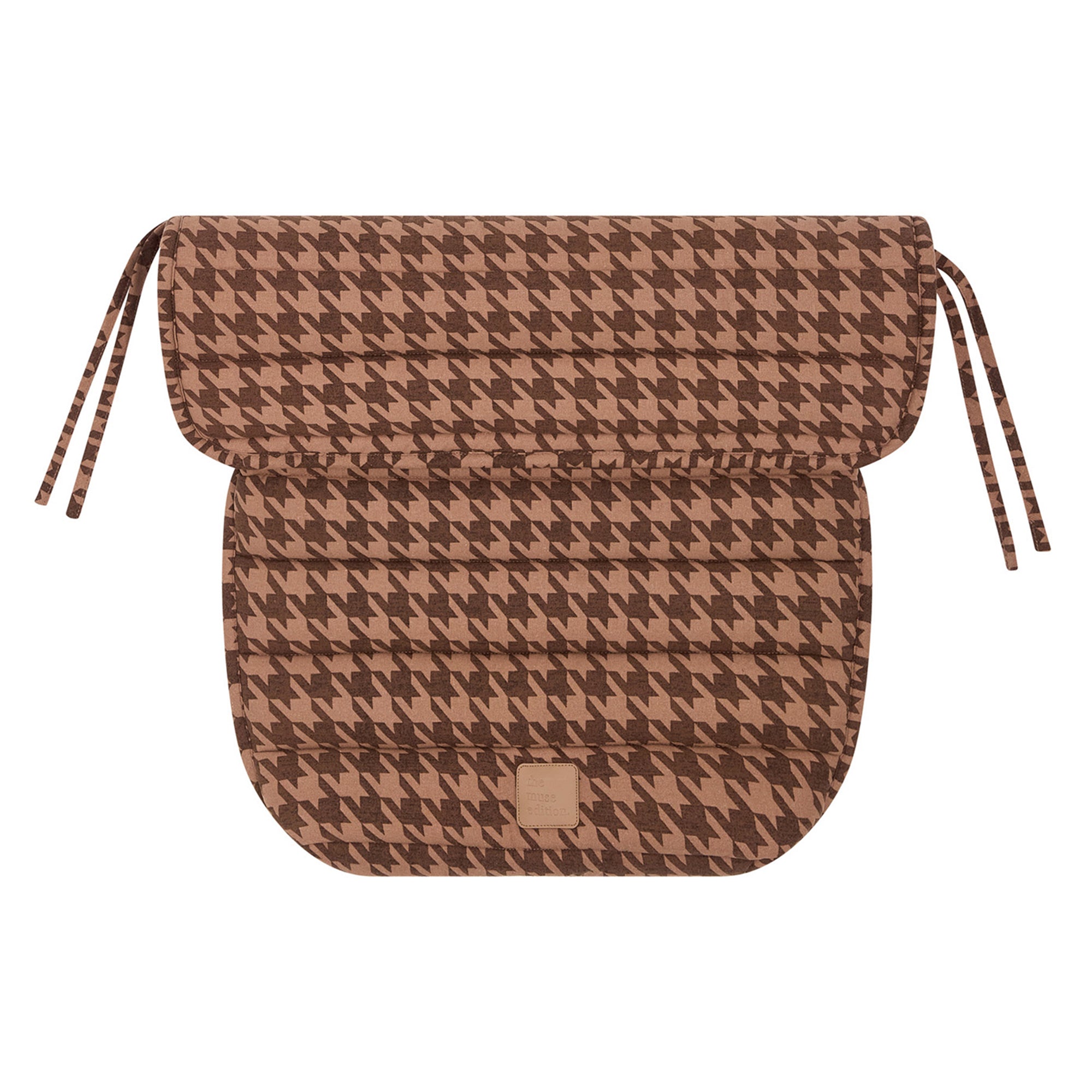 Cocoa Houndstooth Linen Pram Cosy