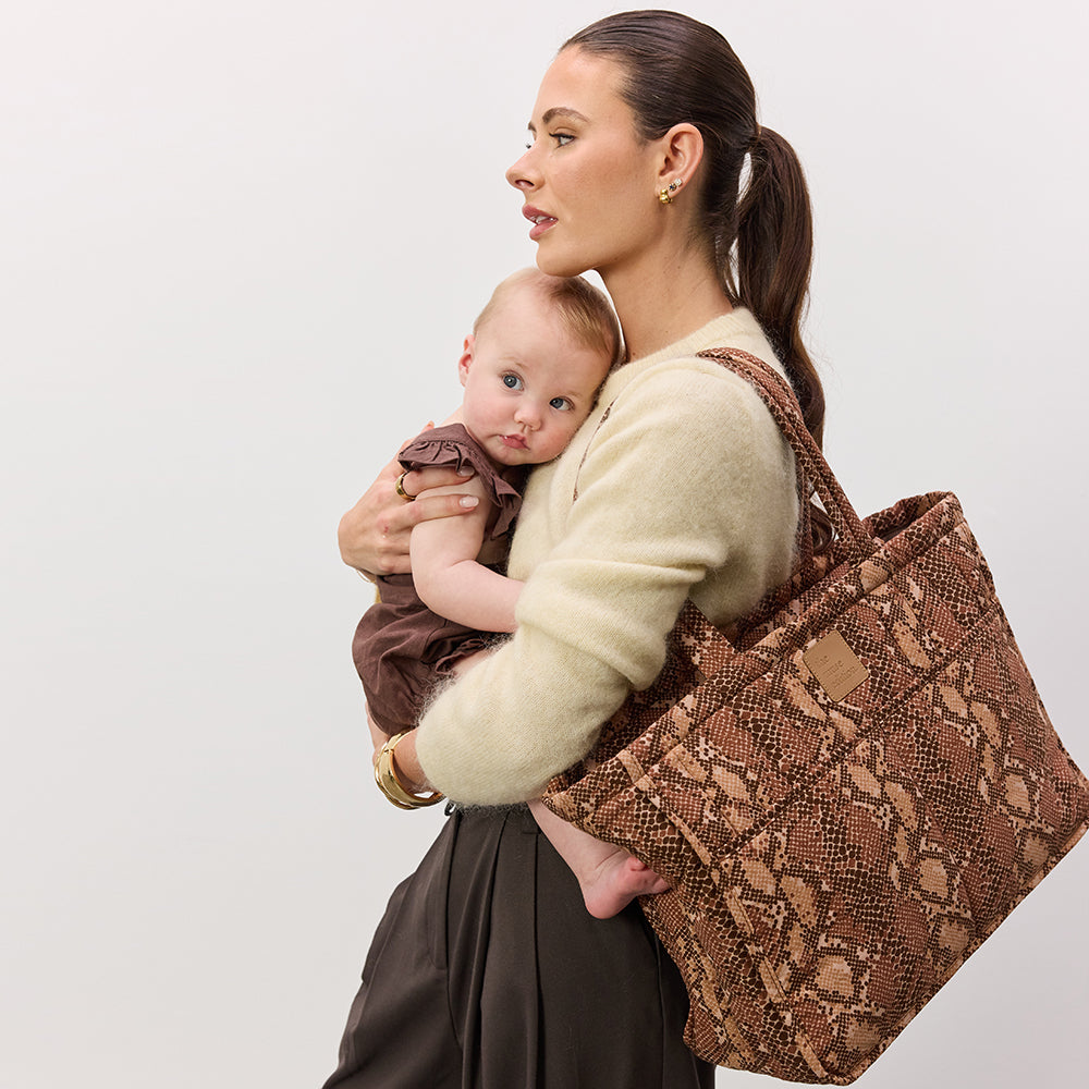 Cocoa Snake Stripe Muse Baby Bag