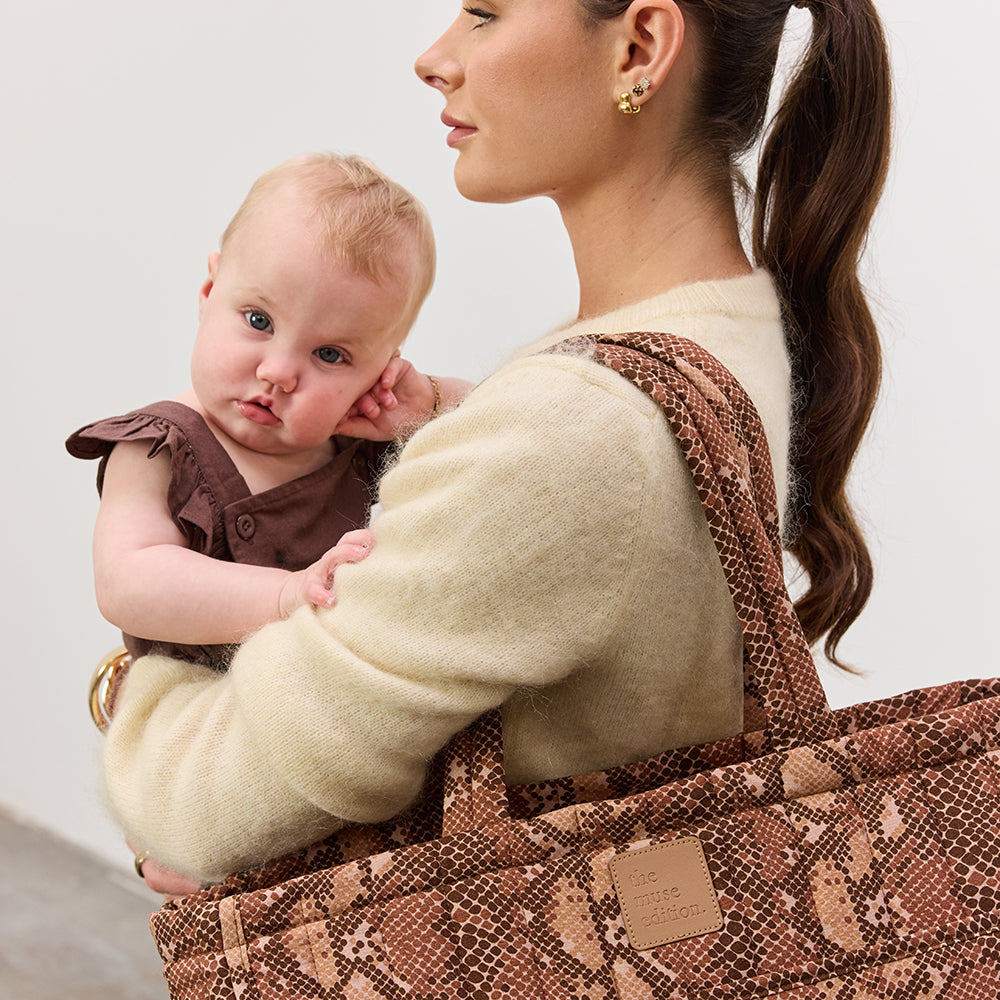 Cocoa Snake Stripe Muse Baby Bag