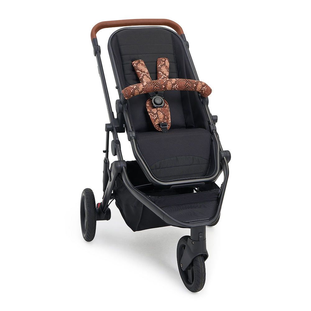 Cocoa Snake Linen Pram Harness Cover Set
