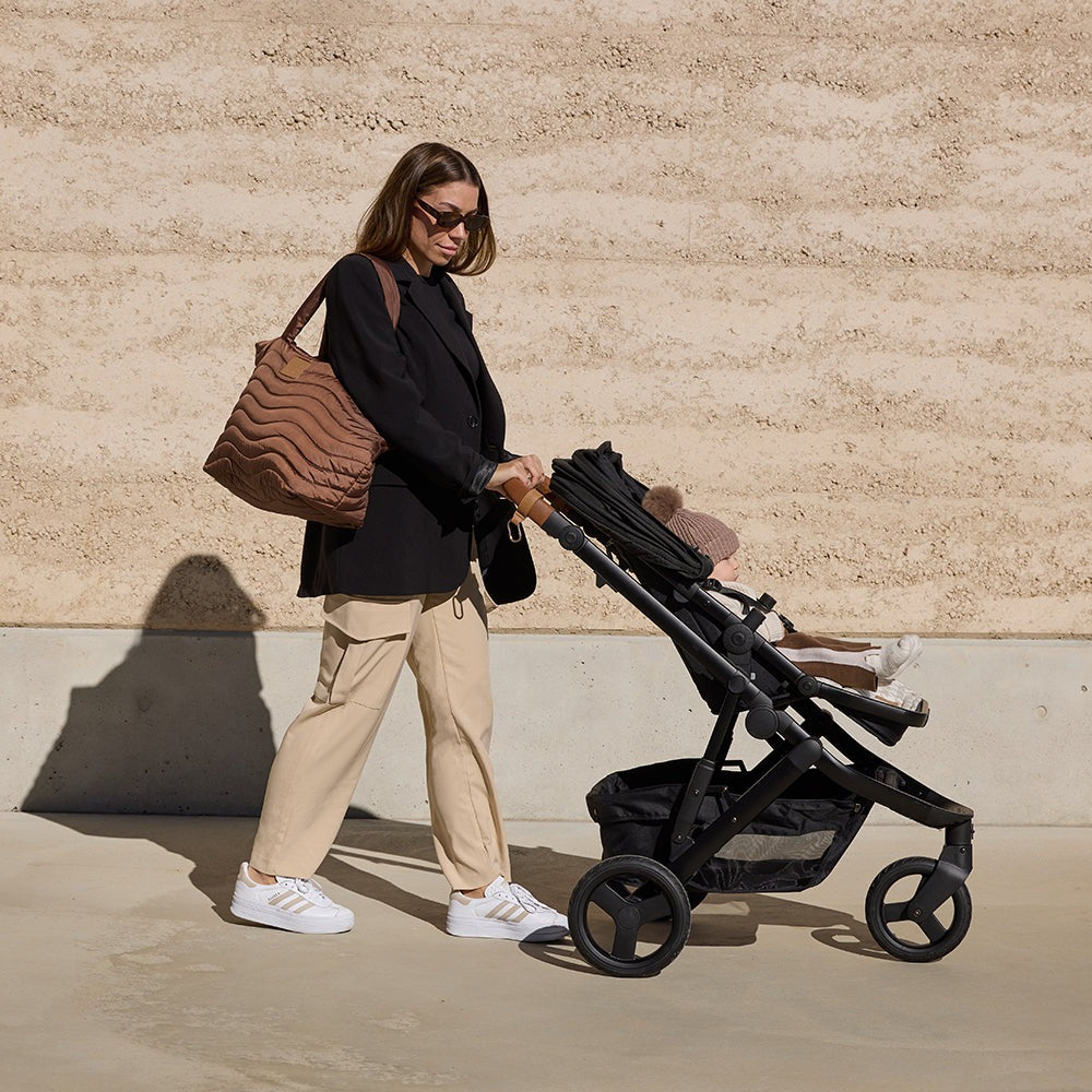 Espresso Wave Quilted Baby Bag