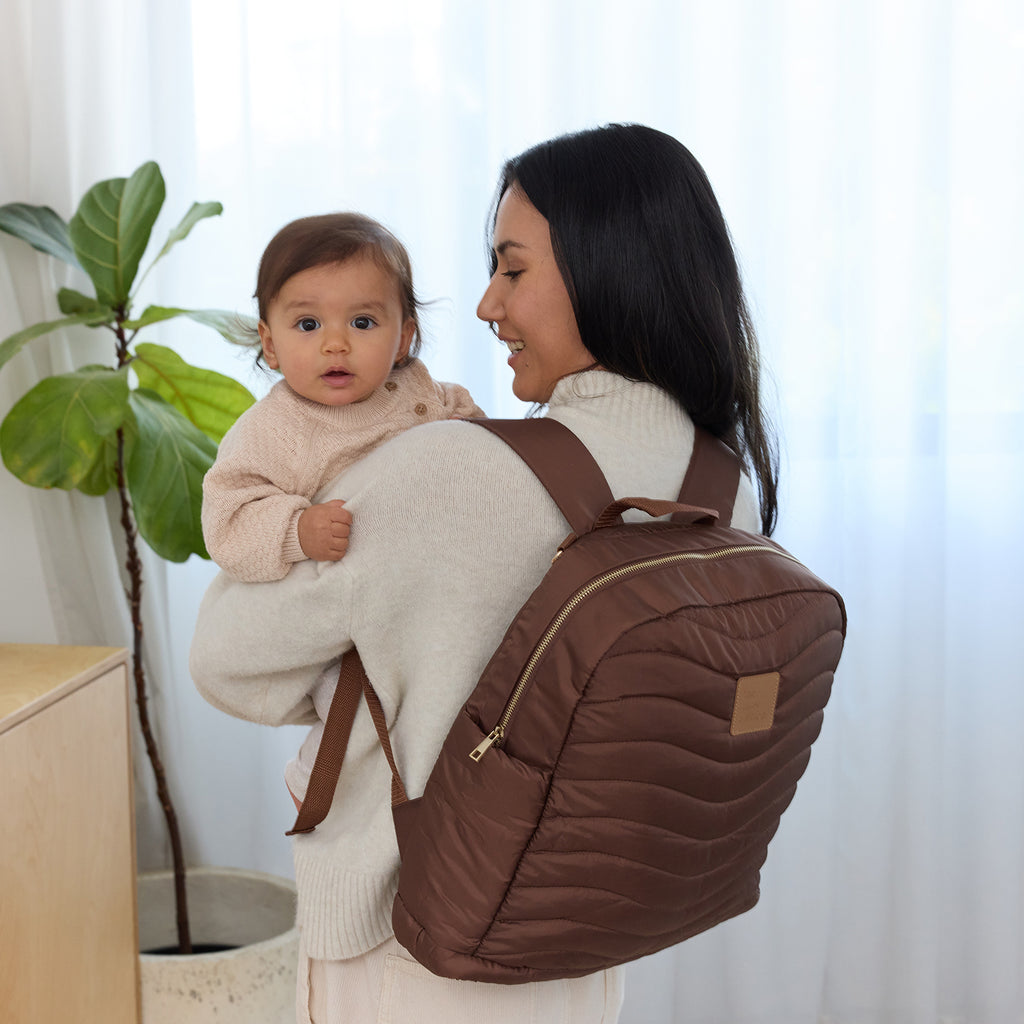 Espresso Wave Quilted Back Pack