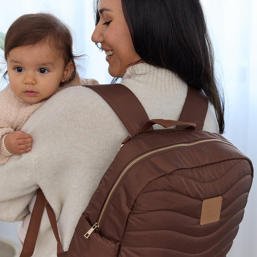 Espresso Wave Quilted Back Pack