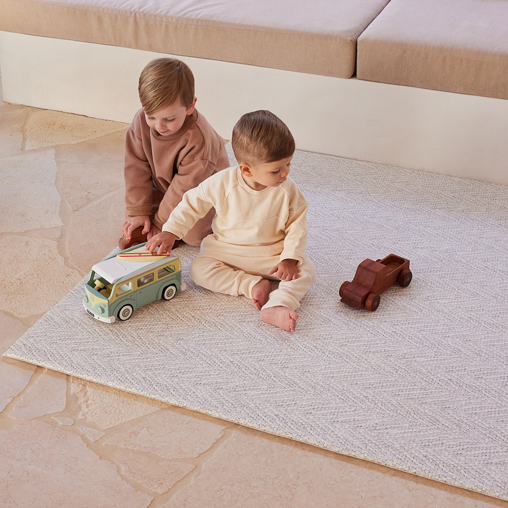 Large Foam Play Mat - Travertine/Herringbone