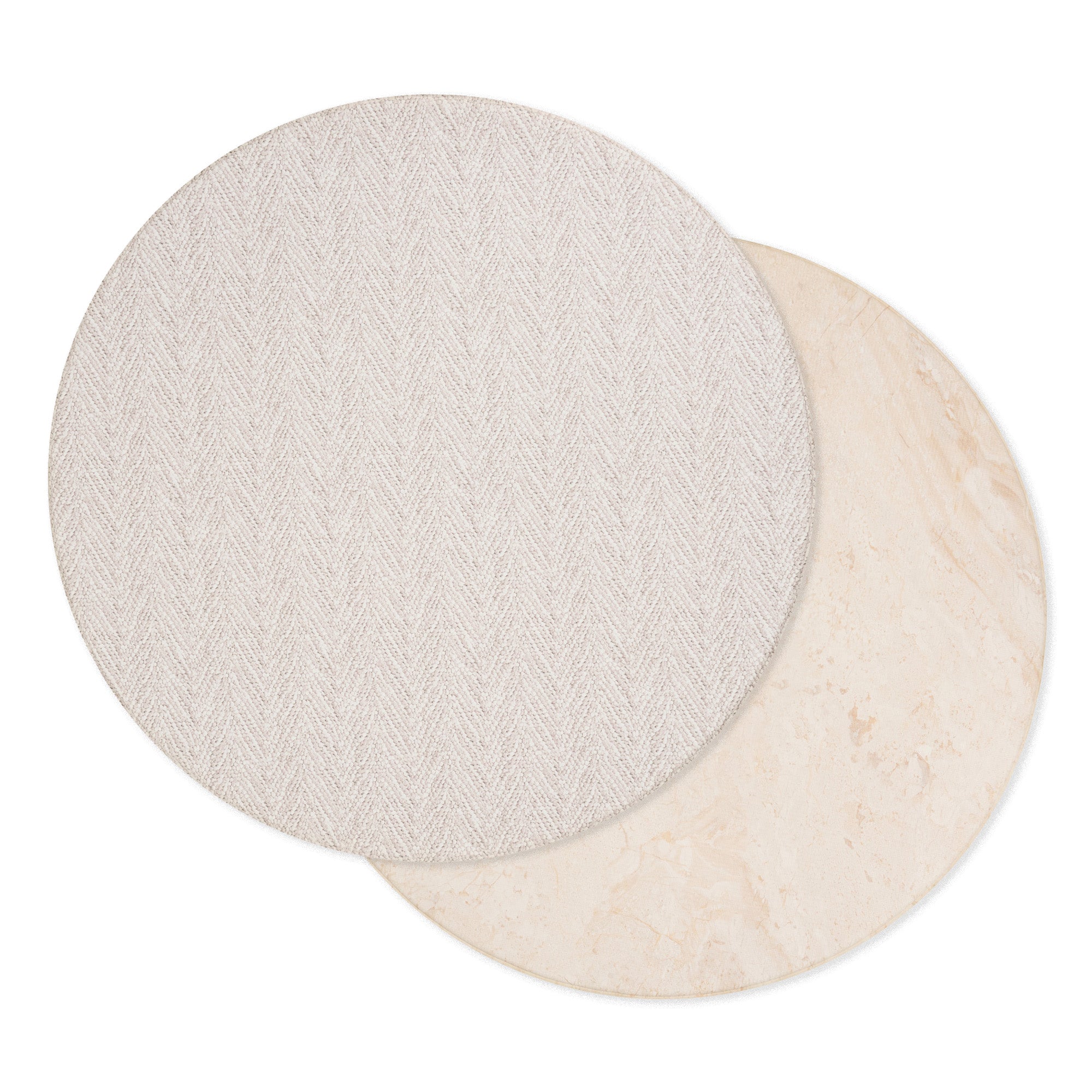 Round Foam Play Mat - Travertine/Herringbone