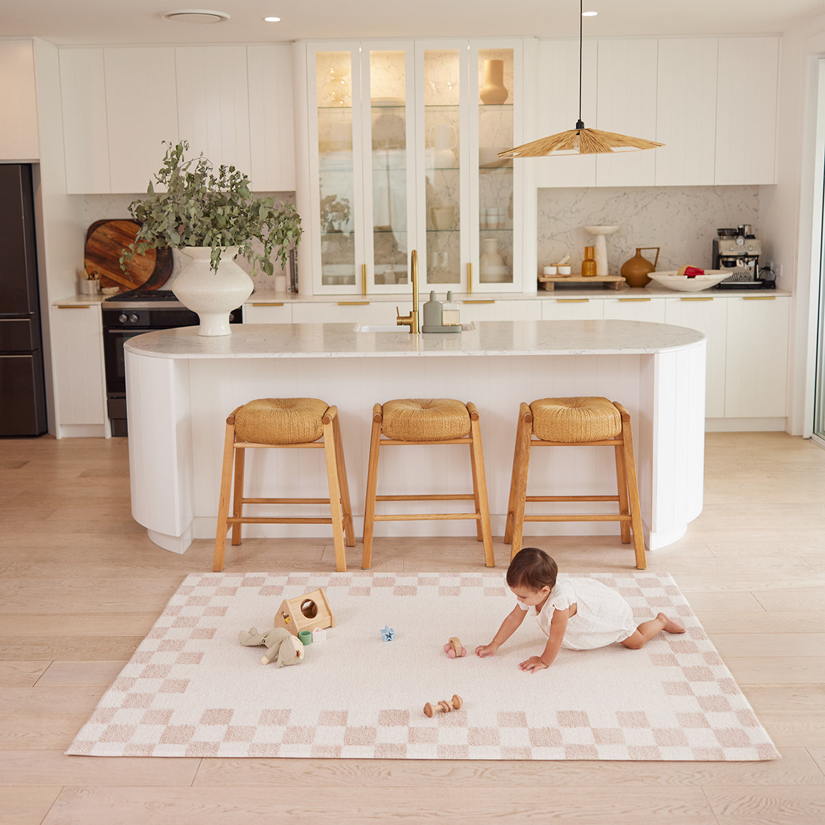 Large Foam Play Mat - Honey Border/Rail