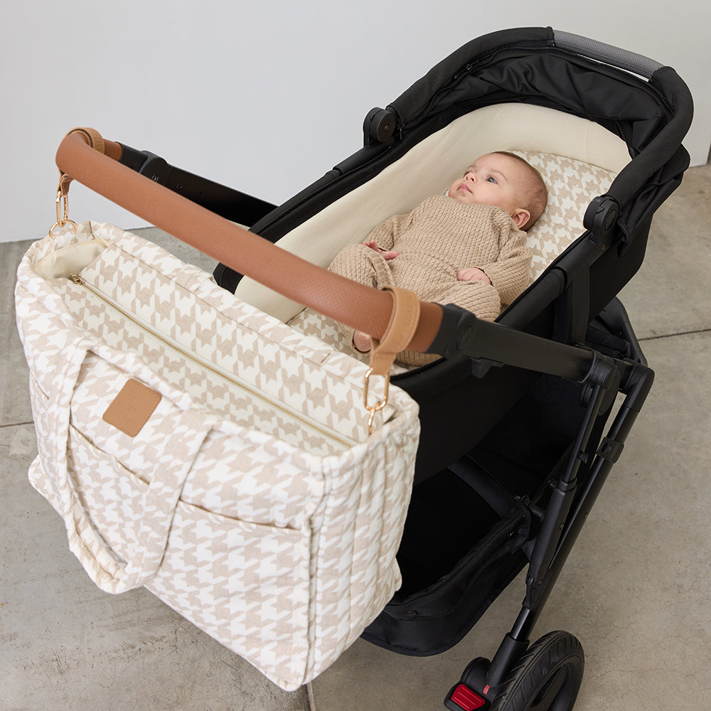 Houndstooth Universal Linen Bassinet Liner