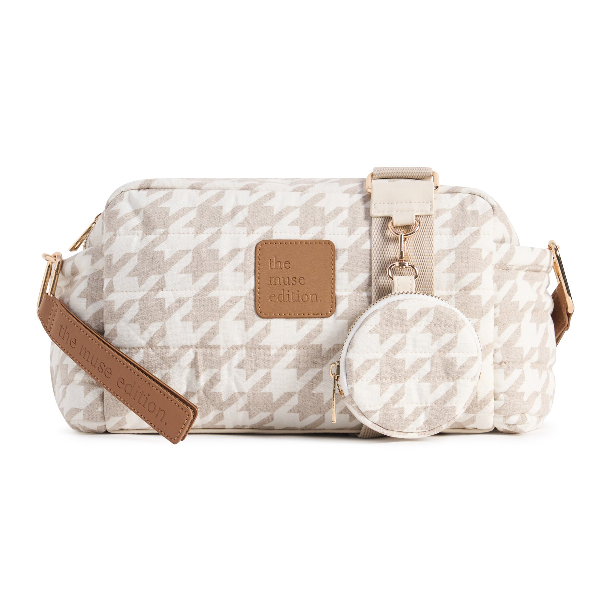 Houndstooth Linen Baby Pram Caddy