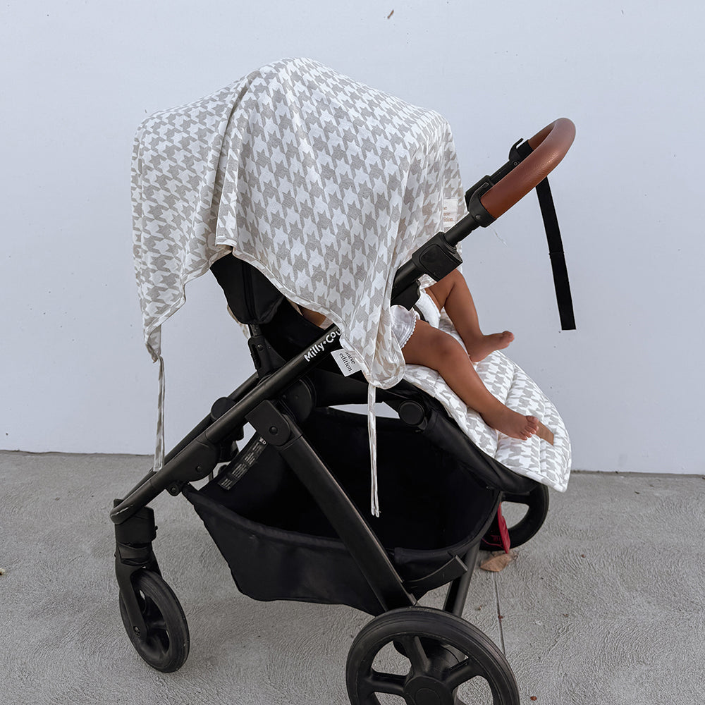 Houndstooth Linen Baby Blanket