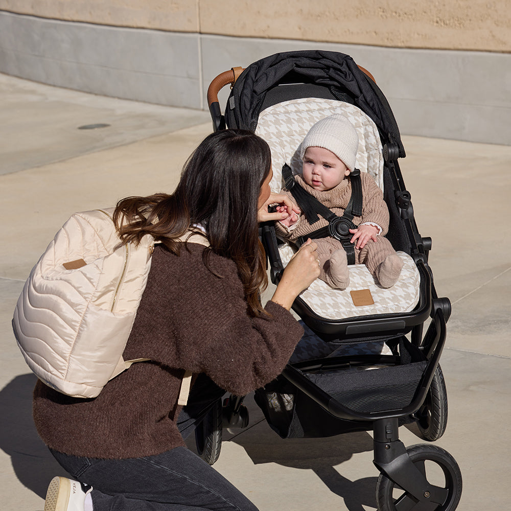 Houndstooth Universal Linen Pram Liner