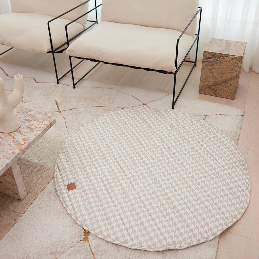 Houndstooth Linen Baby Play Mat