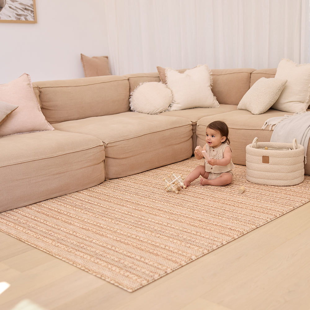 Large Foam Play Mat - Jute/Echo