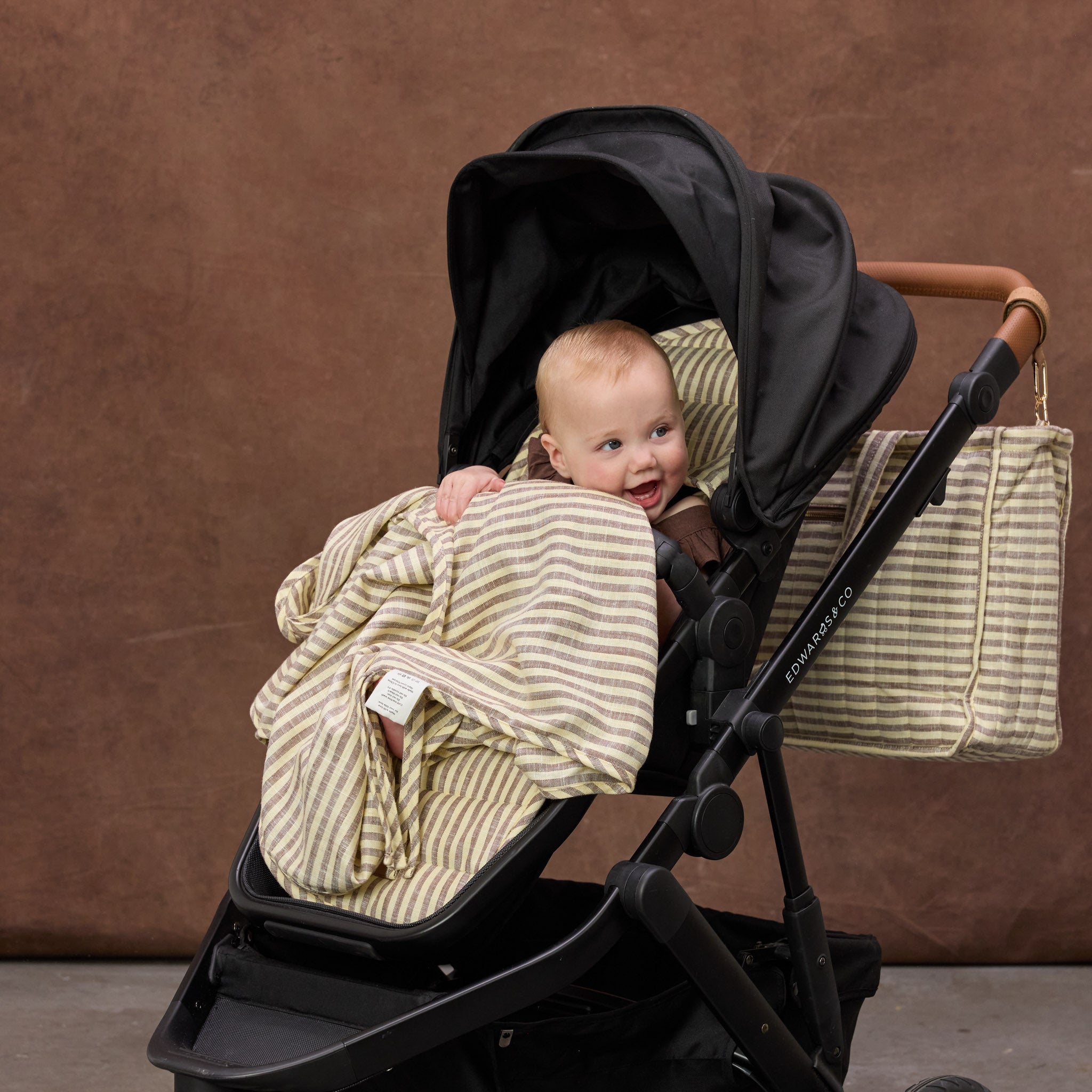 Lemon Sorbet Stripe Linen Baby Blanket