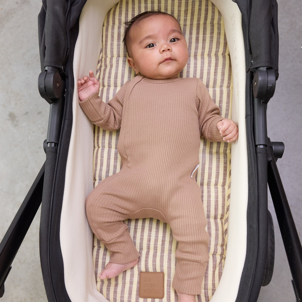Lemon Sorbet Stripe Universal Linen Bassinet Liner