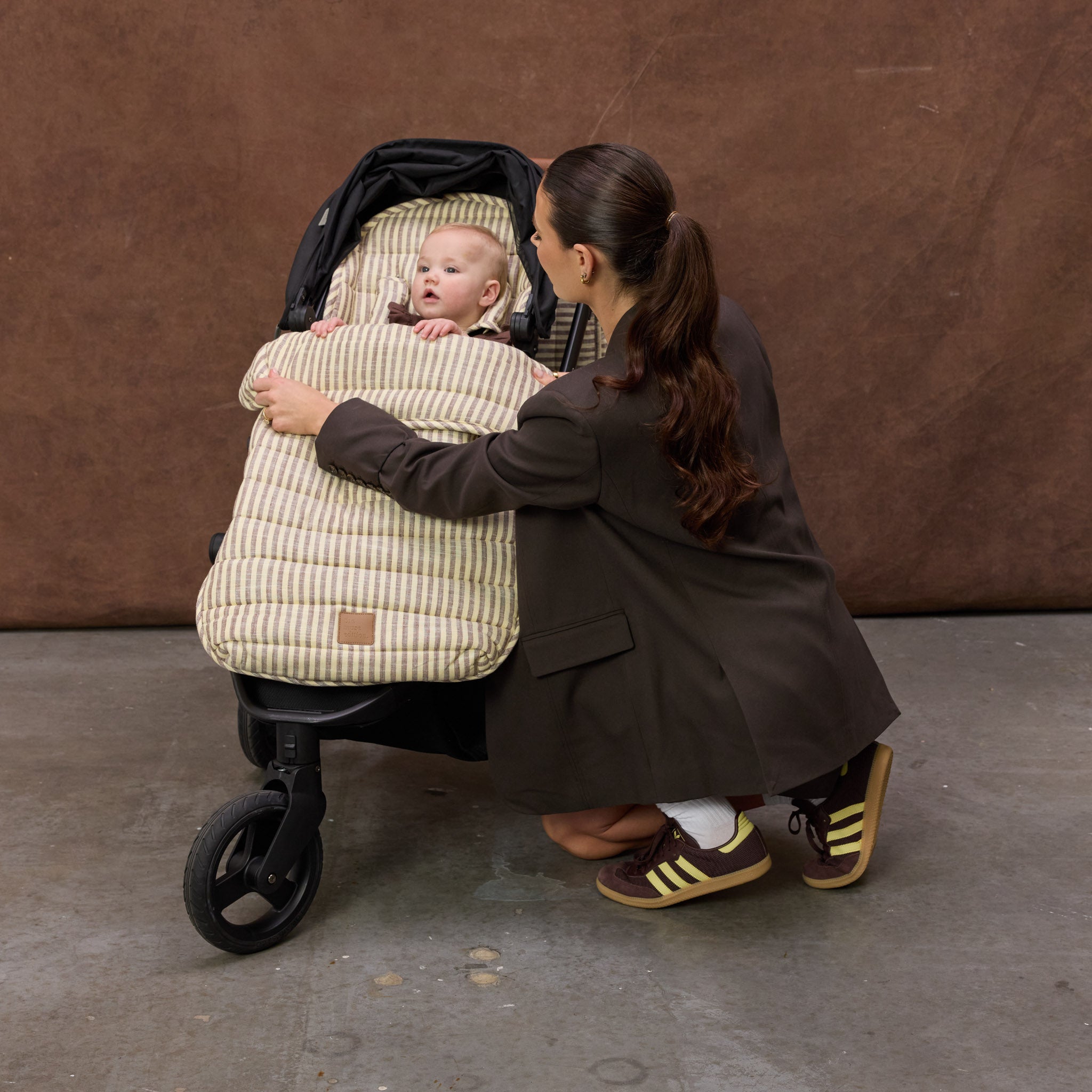 Lemon Sorbet Stripe Linen Pram Cosy