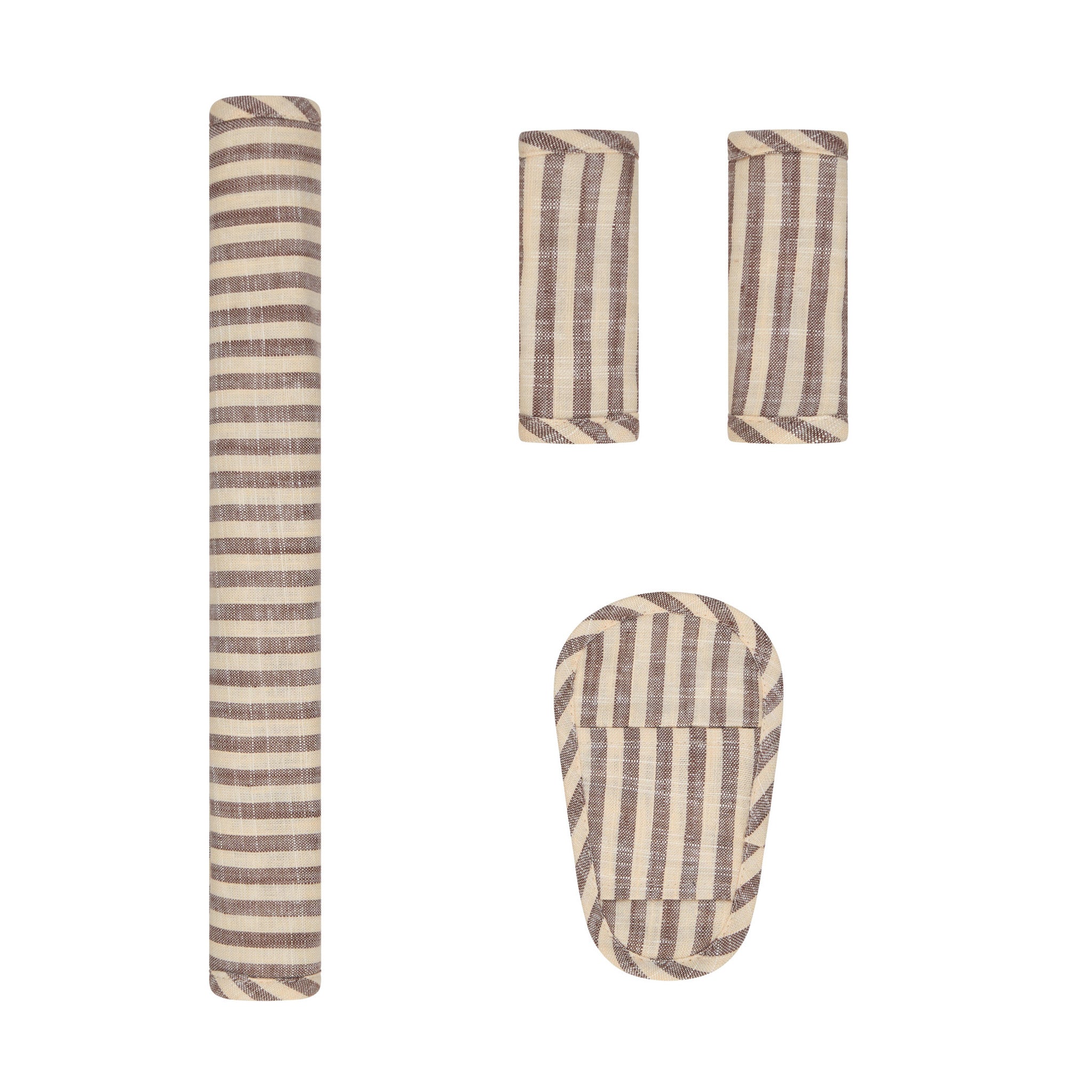 Lemon Sorbet Stripe Linen Pram Harness Cover Set