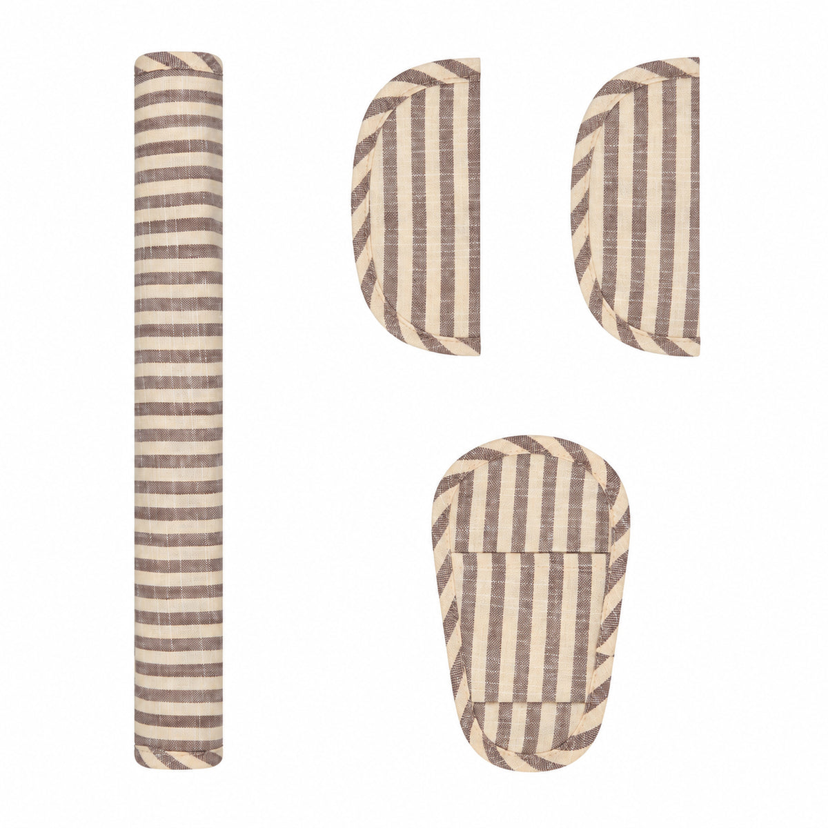 Lemon Sorbet Stripe Linen Pram Harness Cover Set