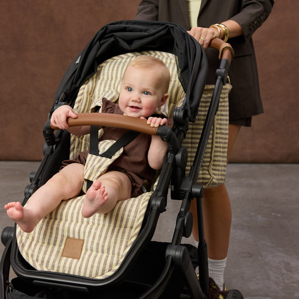 Lemon Sorbet Stripe Universal Linen Pram Liner