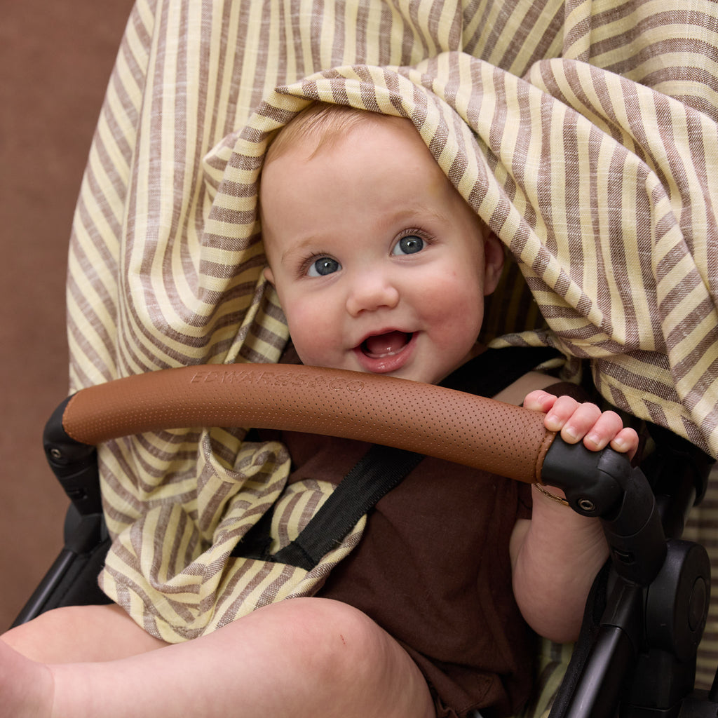 Lemon Sorbet Stripe Linen Baby Blanket