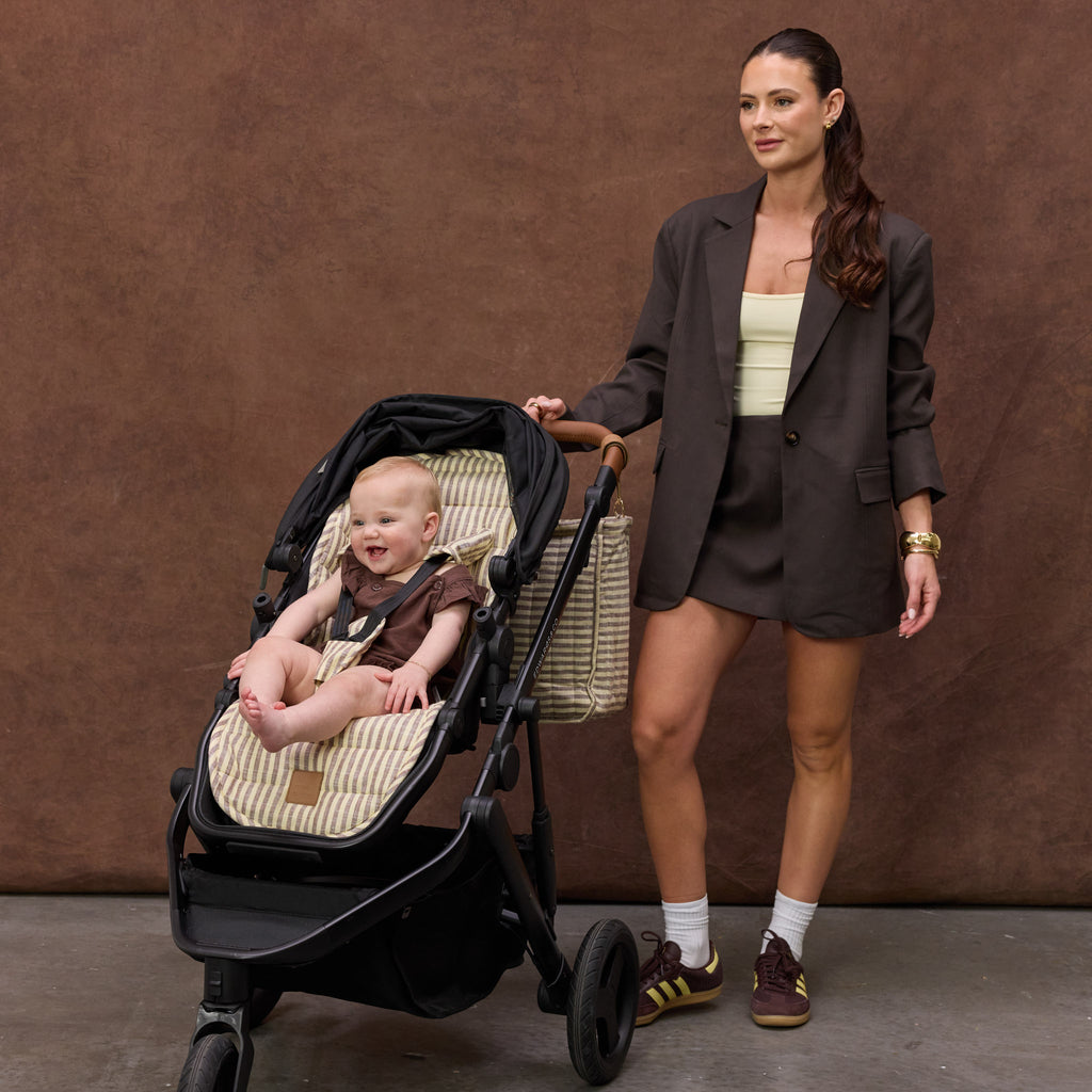 Lemon Sorbet Stripe Universal Linen Pram Liner