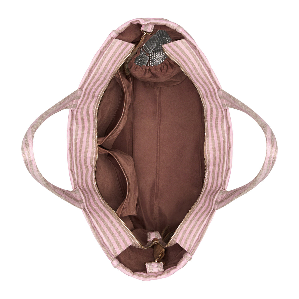 Mocha Stripe Muse Baby Bag