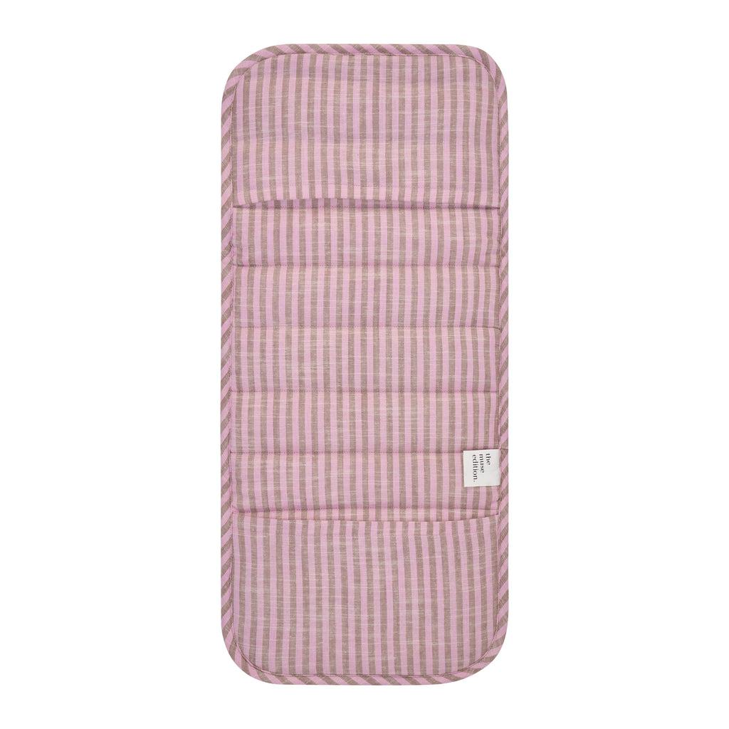 Mocha Stripe Universal Linen Bassinet Liner