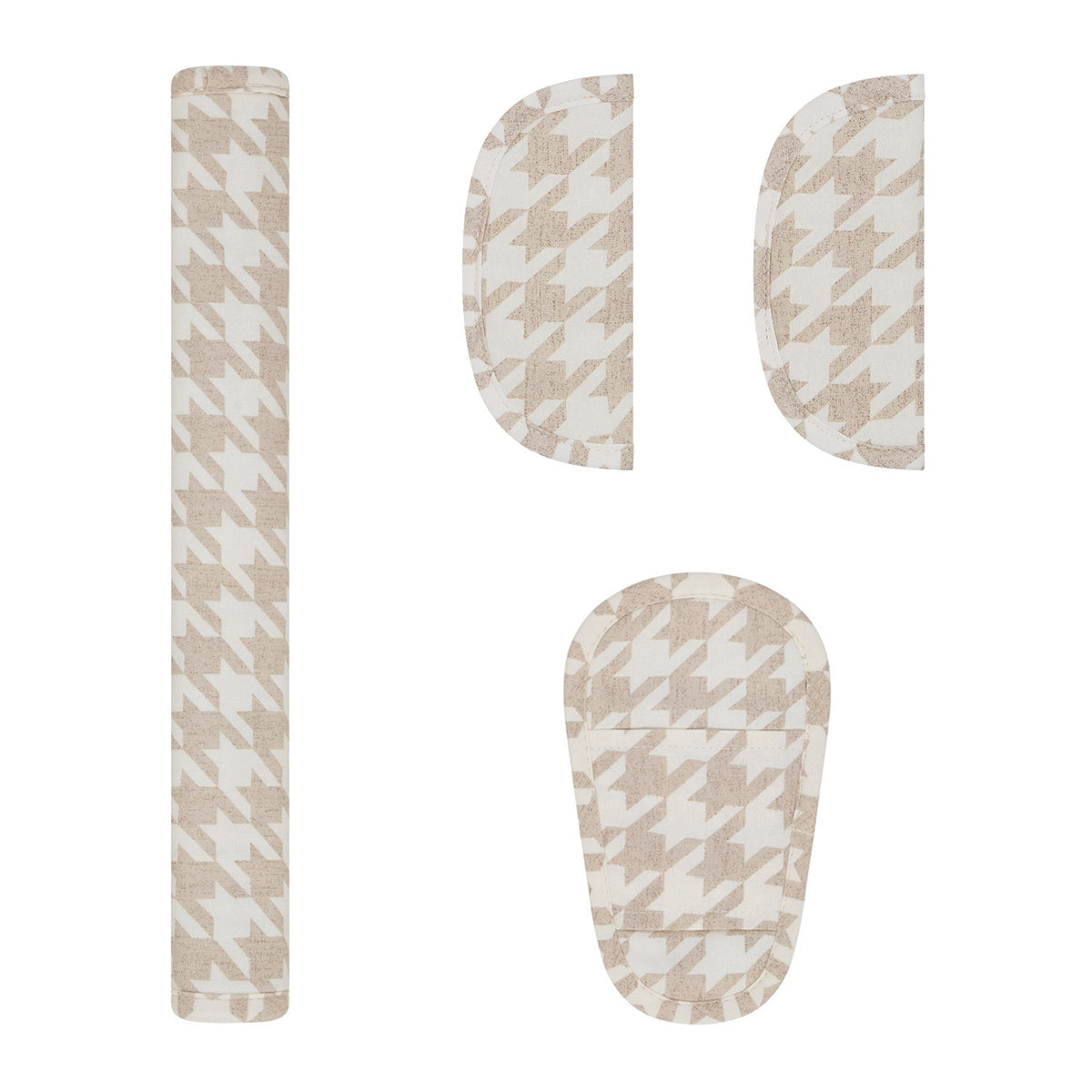 Houndstooth Linen Pram Harness Cover Set