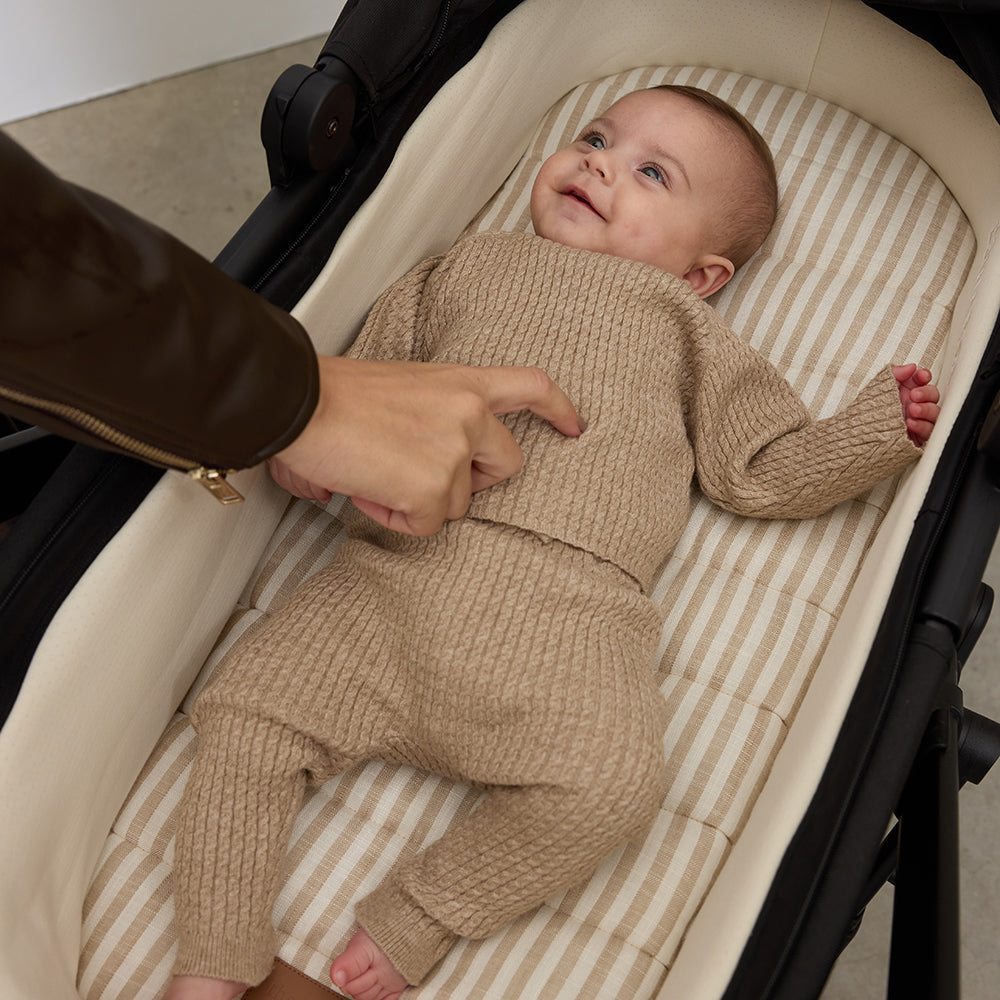Natural Stripe Universal Linen Bassinet Liner