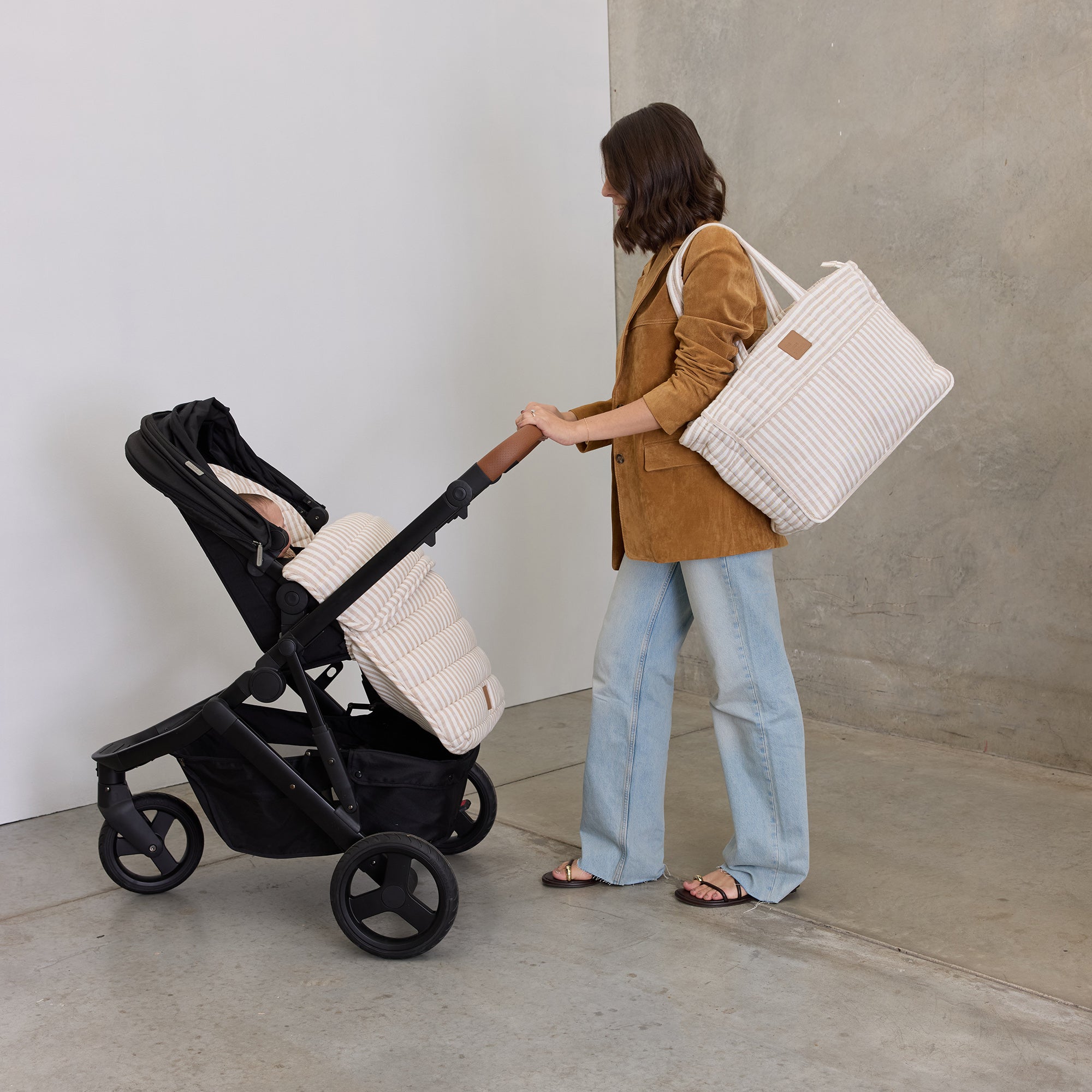 Natural Stripe Muse Baby Bag