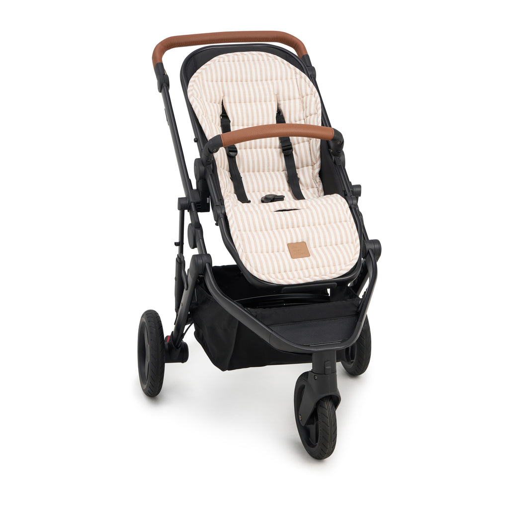 Natural Stripe Universal Linen Pram Liner - Main Image
