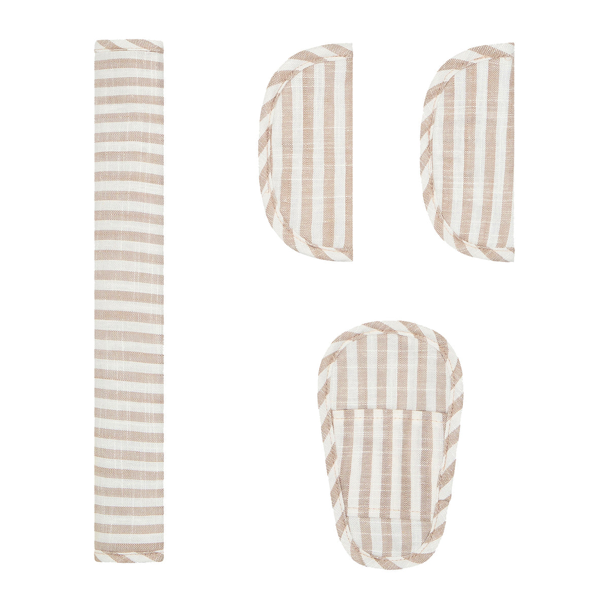 Natural Stripe Linen Pram Harness Cover Set