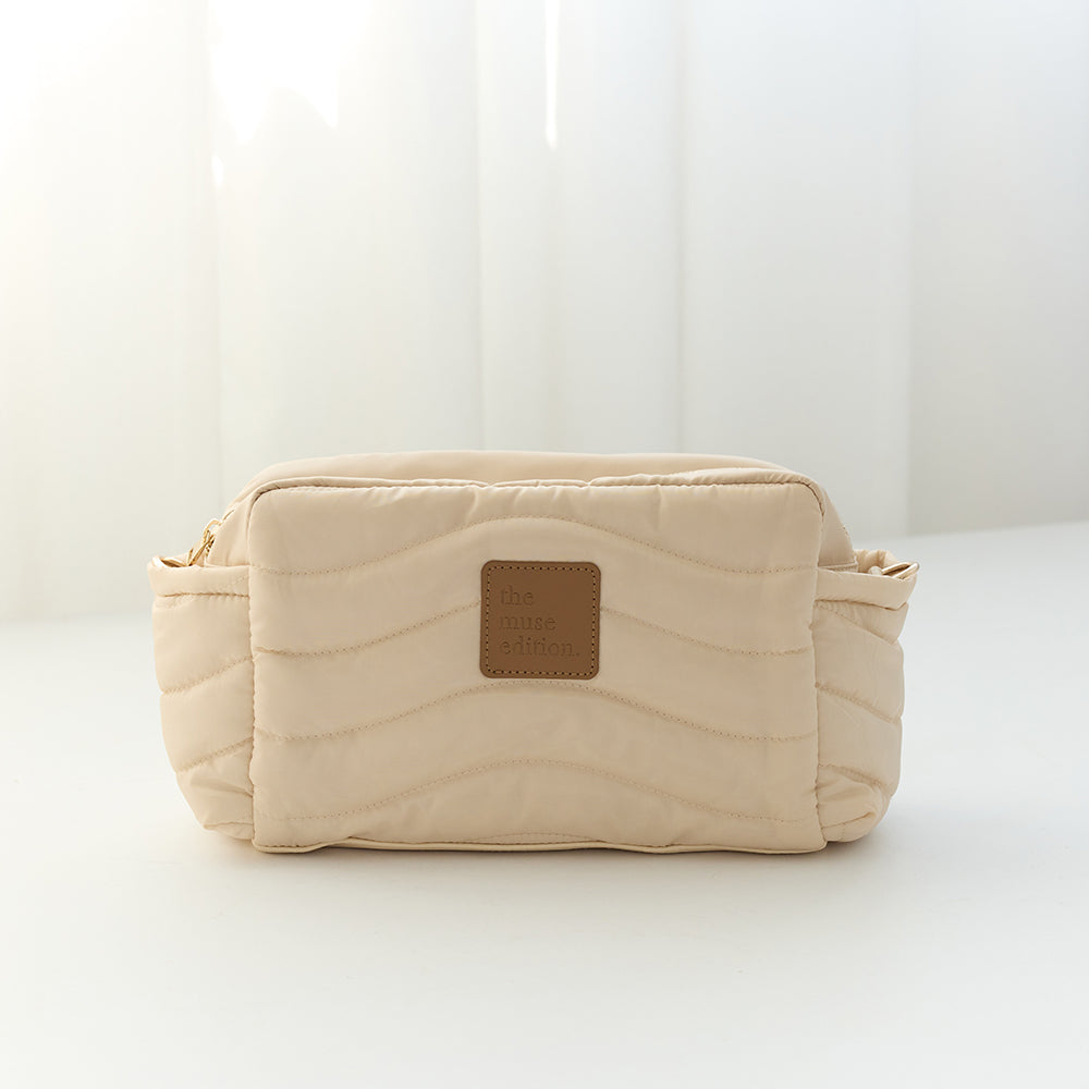 Natural Wave Quilted Baby Pram Caddy