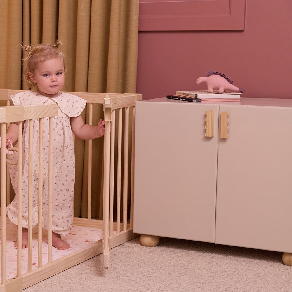Natural Wooden Toy Storage Cabinet