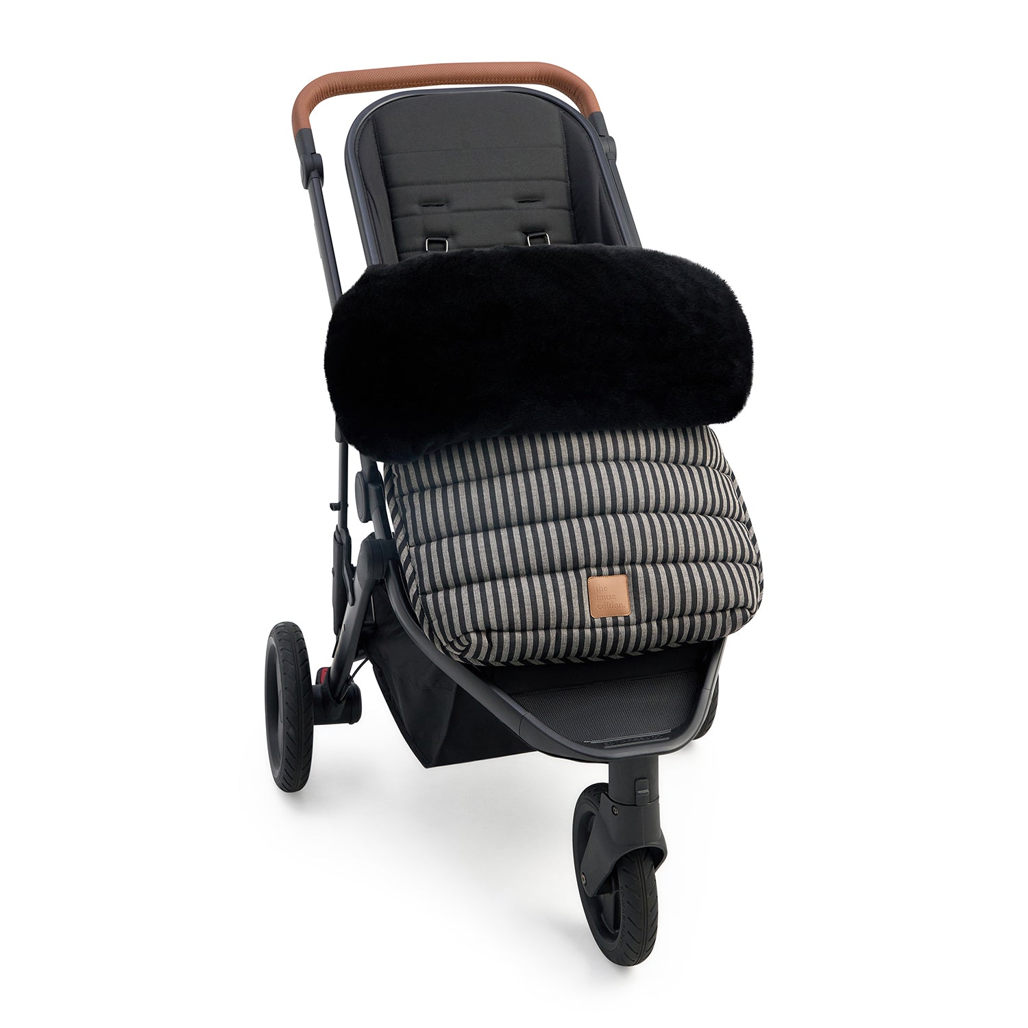 Noir Faux Fur Winter Pram Cosy Insert