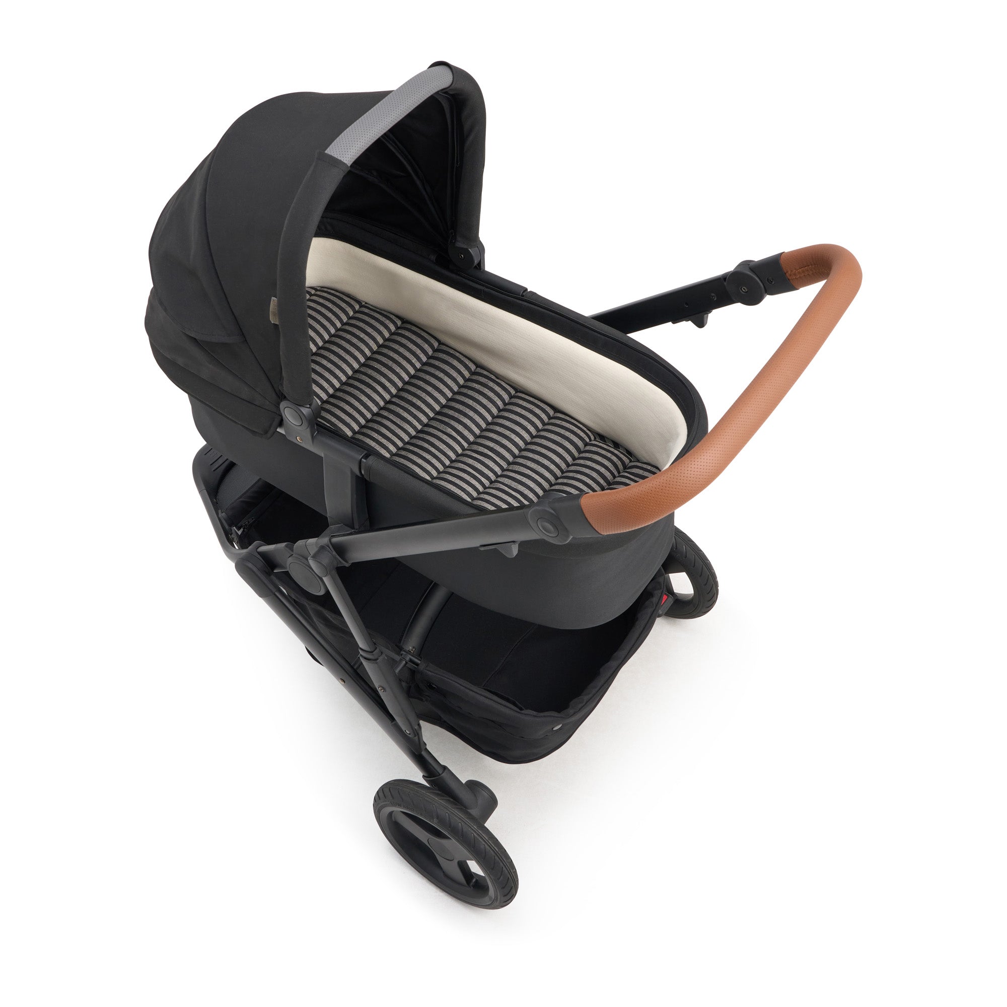 Noir Stripe Universal Linen Bassinet Liner