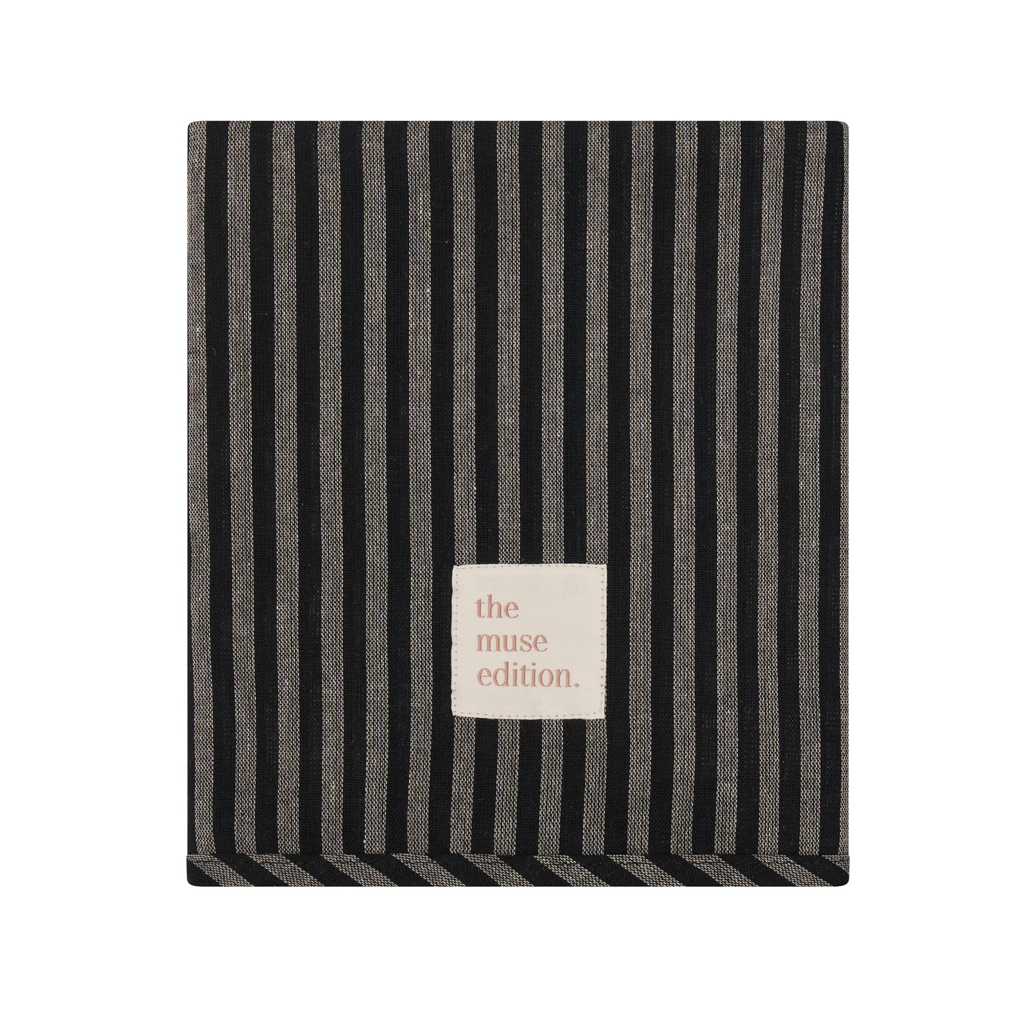 Noir Stripe Linen Baby Blanket