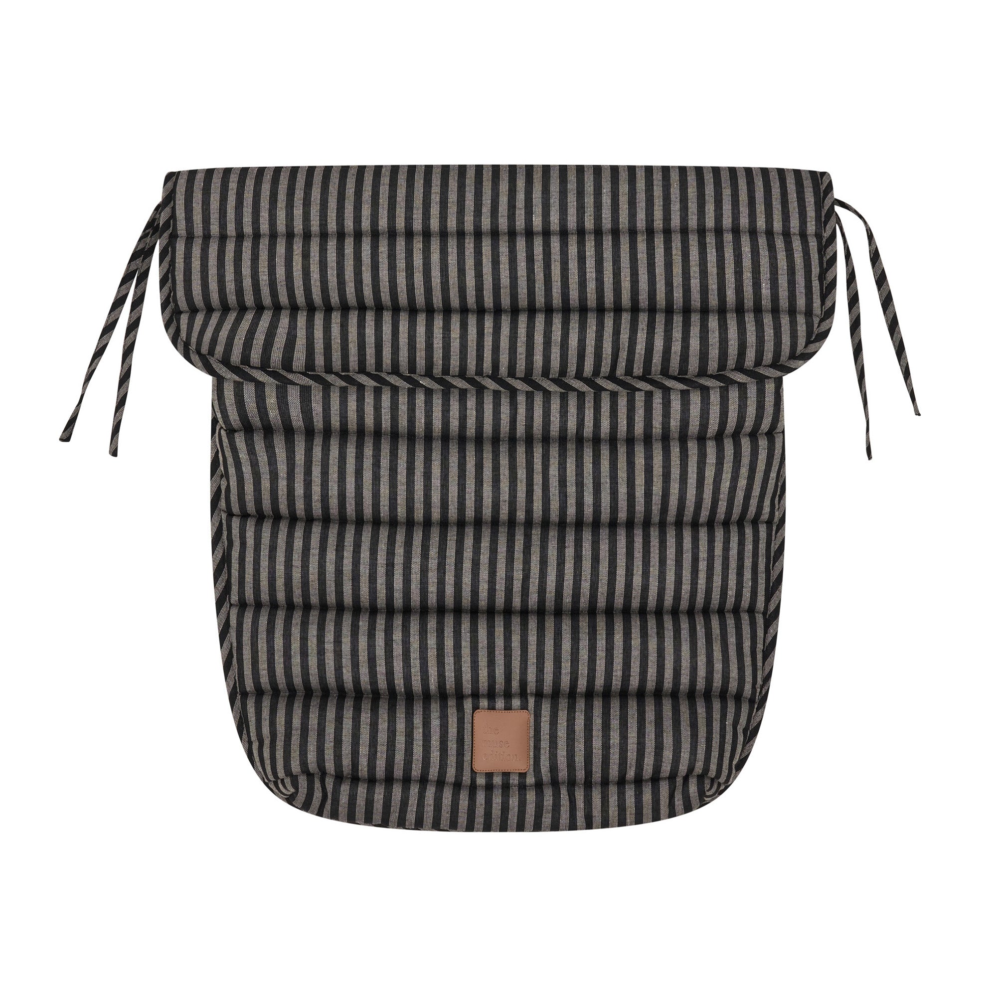 Noir Stripe Linen Pram Cosy