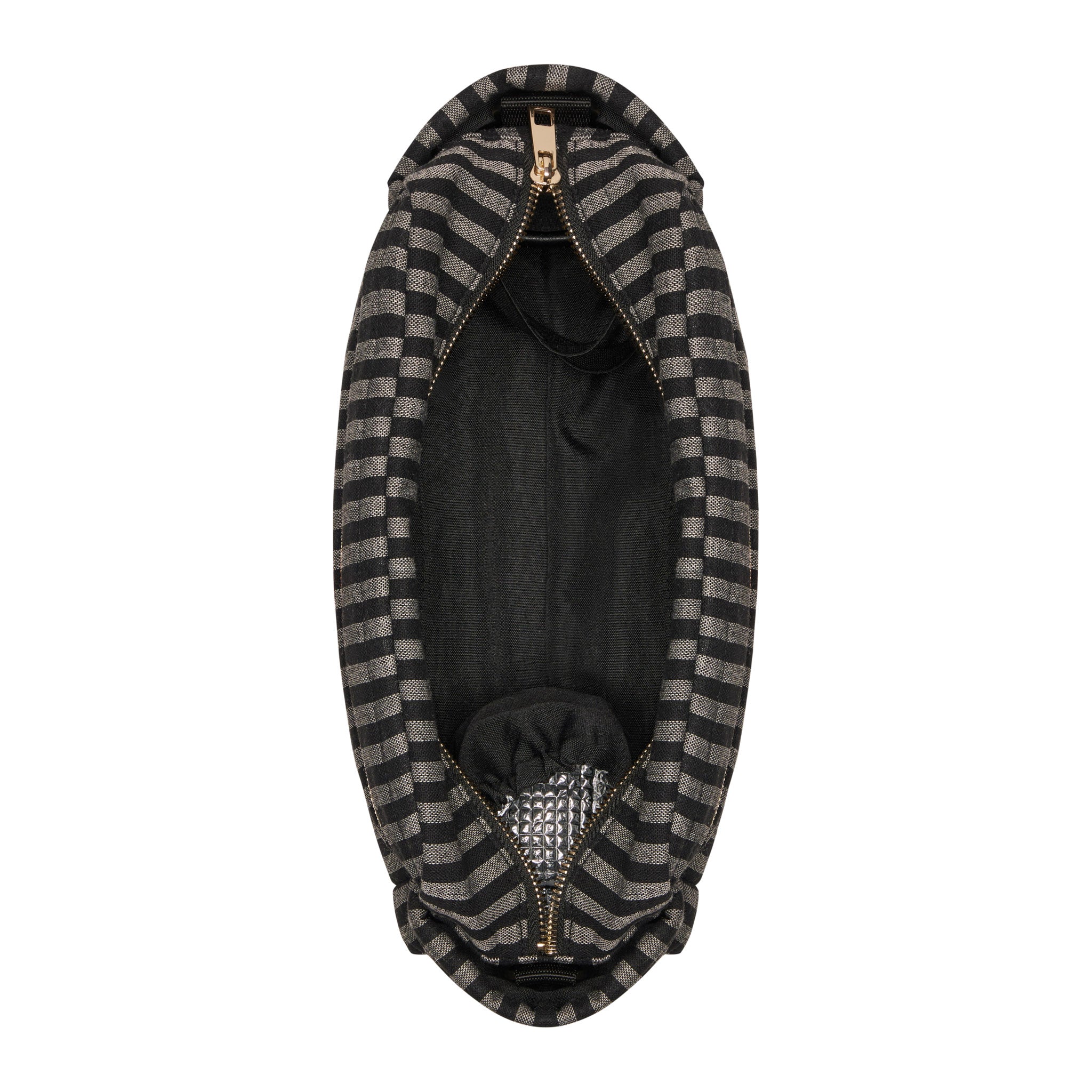 Noir Stripe Linen Baby Pram Caddy
