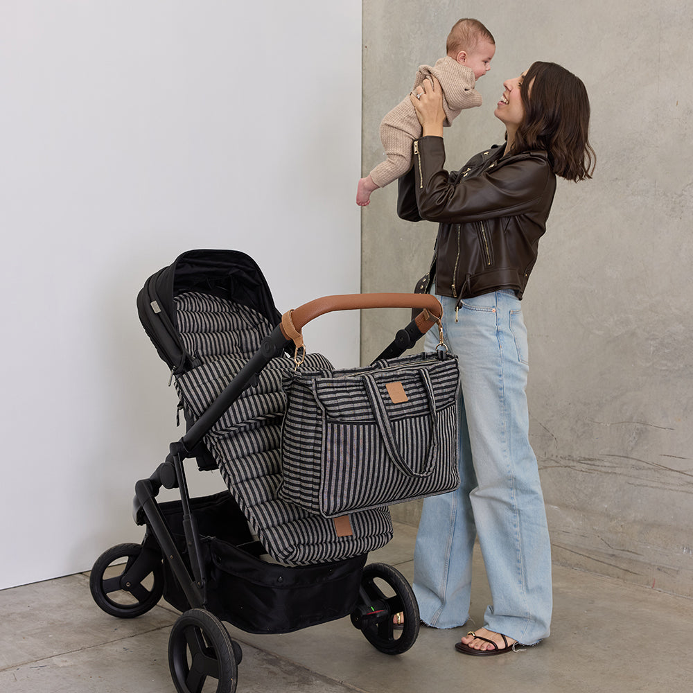 Noir Stripe Muse Baby Bag