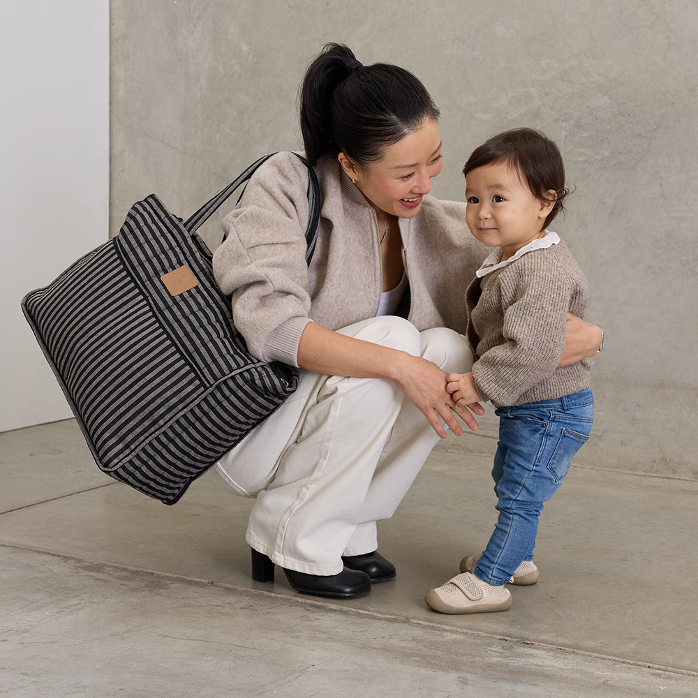 Noir Stripe Muse Baby Bag