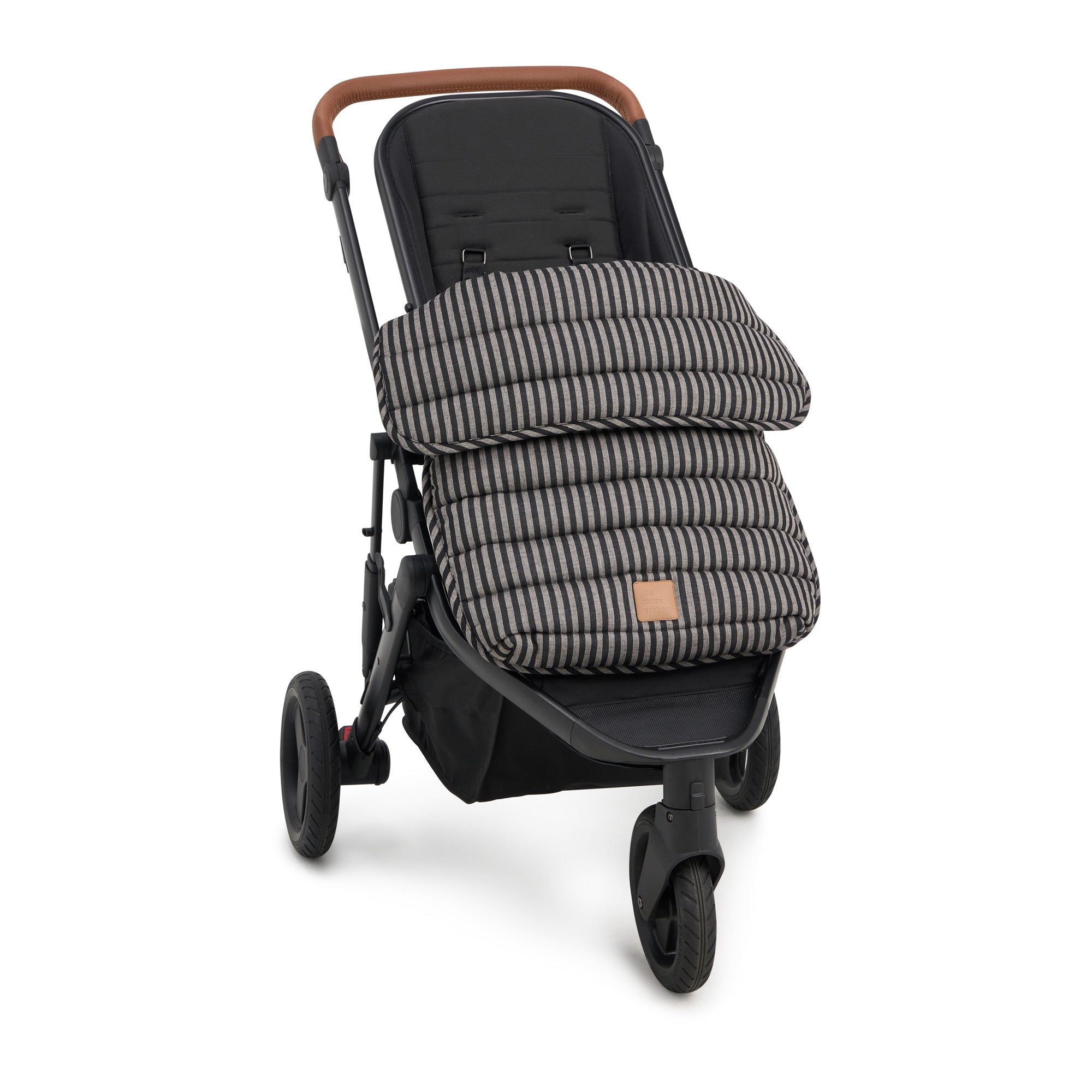 Noir Stripe Linen Pram Cosy